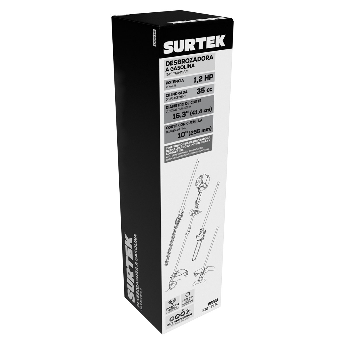 Desbrozadora a gasolina multifunción 16.3" 35 cc Surtek - Imagen 2