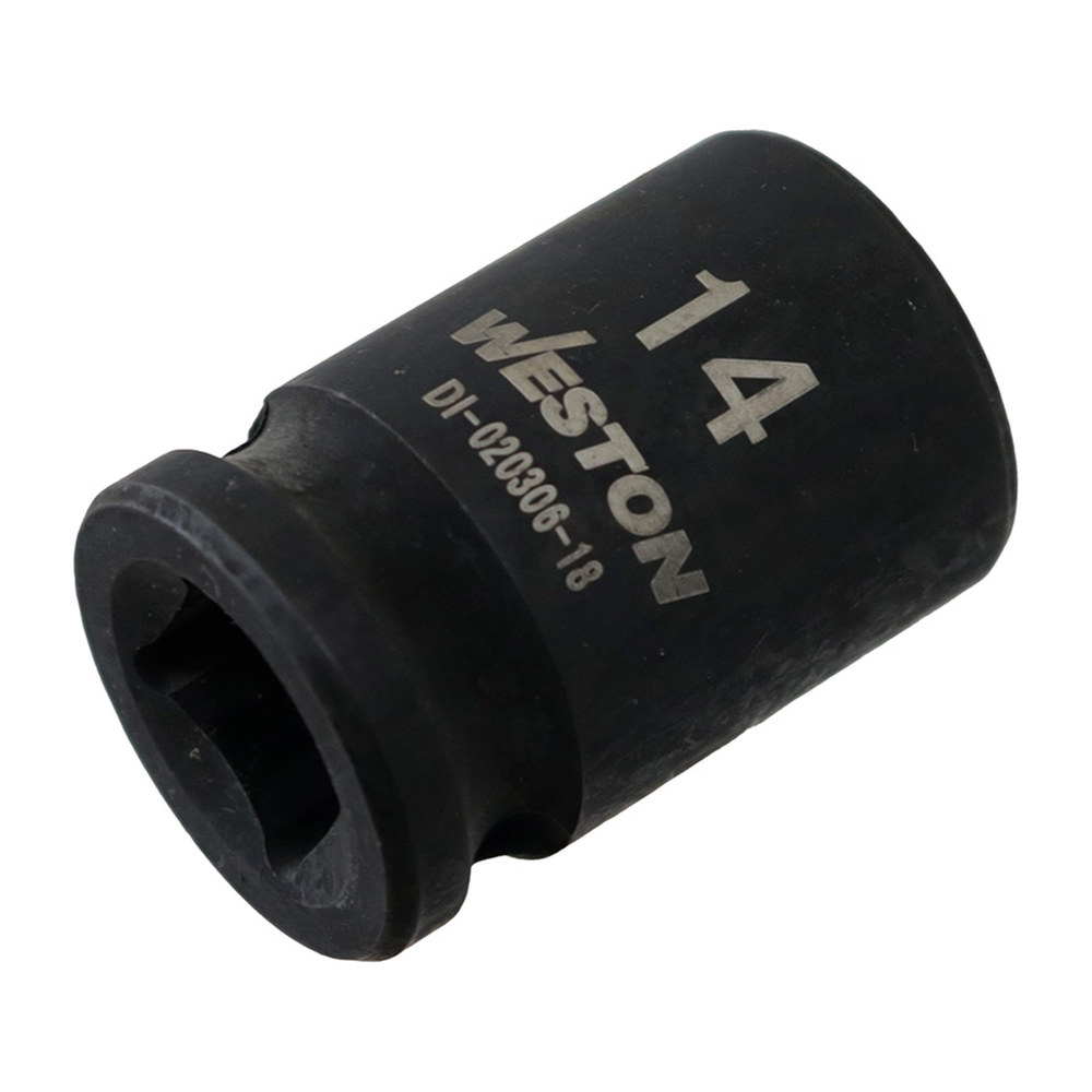DADO DE IMPACTO CORTO CUADRO 3/8" 6 PUNTAS 14MM