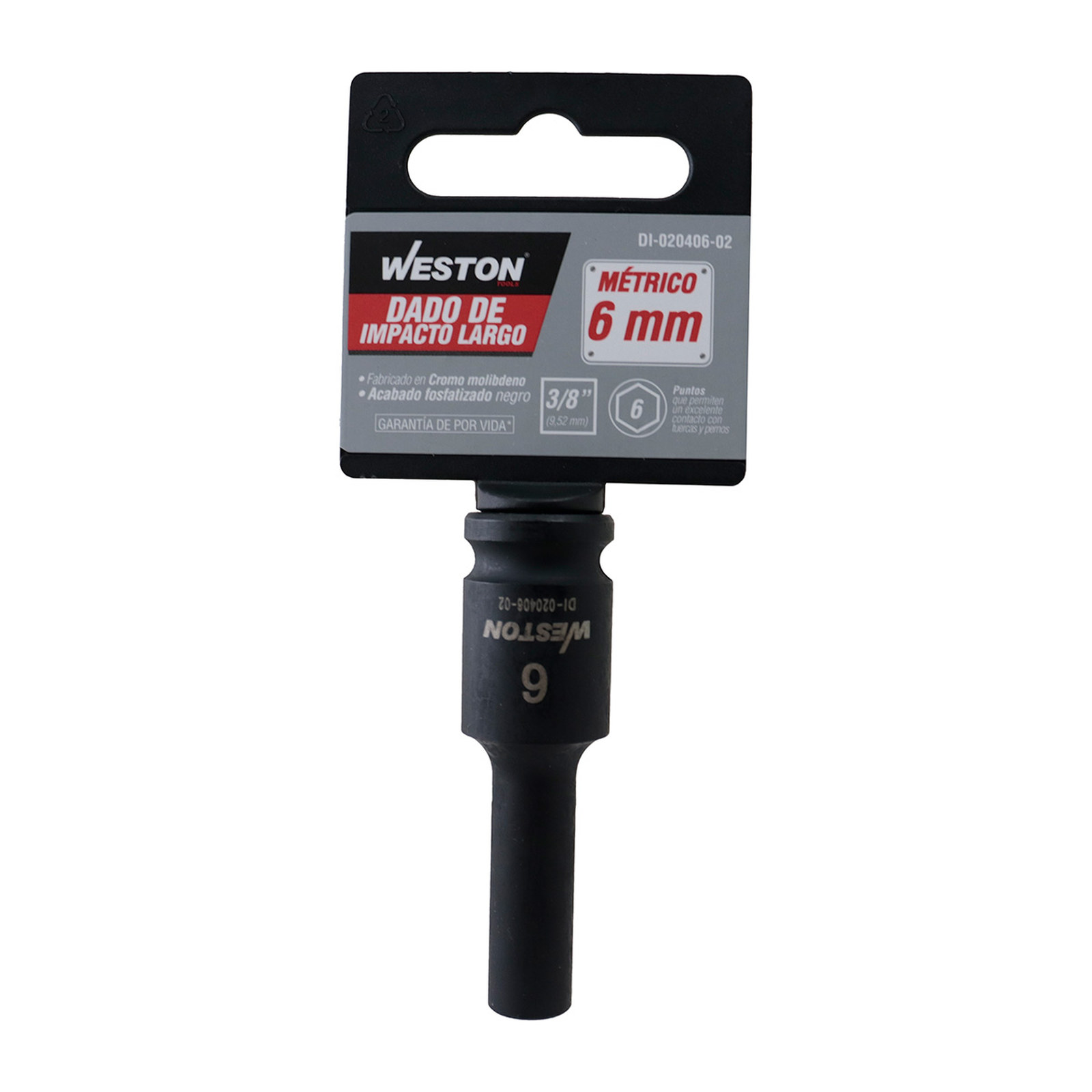 DADO DE IMPACTO LARGO CUADRO 3/8" 6 PUNTAS 6MM - Imagen 3