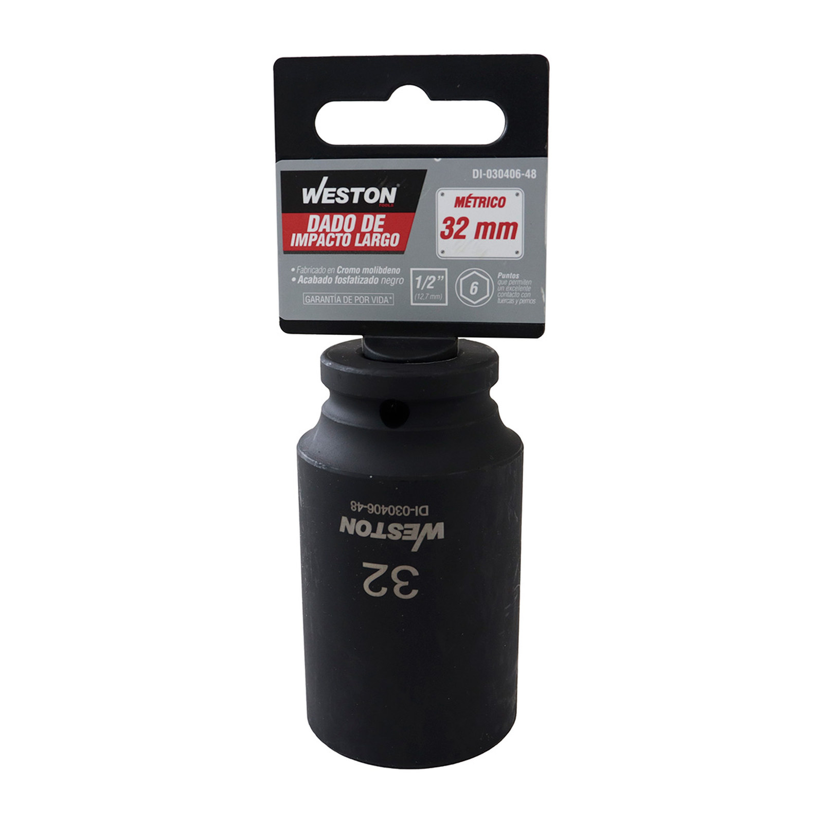 DADO DE IMPACTO LARGO CUADRO 1/2" 6 PUNTAS 32MM - Imagen 2