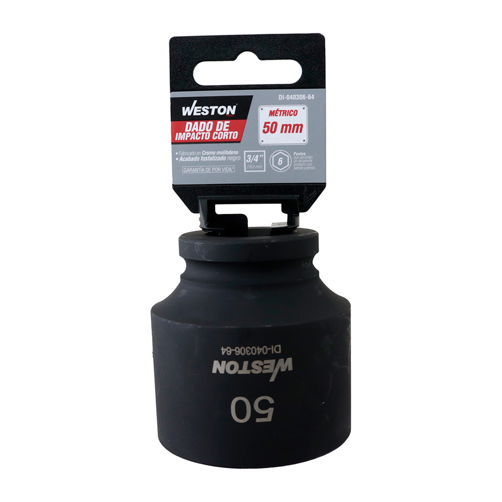 DADO DE IMPACTO CORTO CUADRO 3/4" 6 PUNTAS 50 MM - Imagen 2