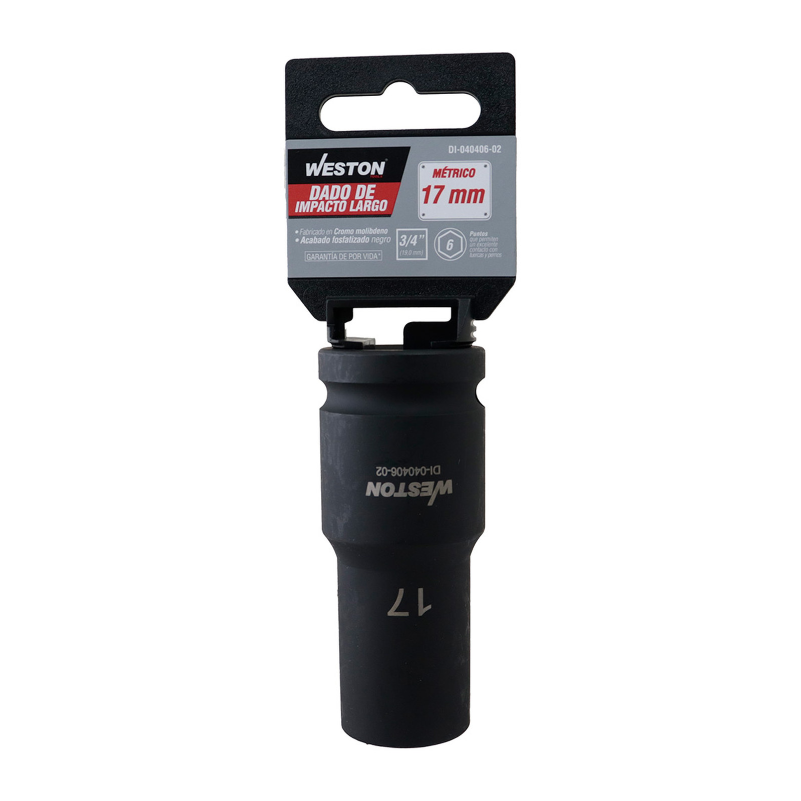 DADO DE IMPACTO LARGO CUADRO 3/4" 6 PUNTAS 17 MM - Imagen 2