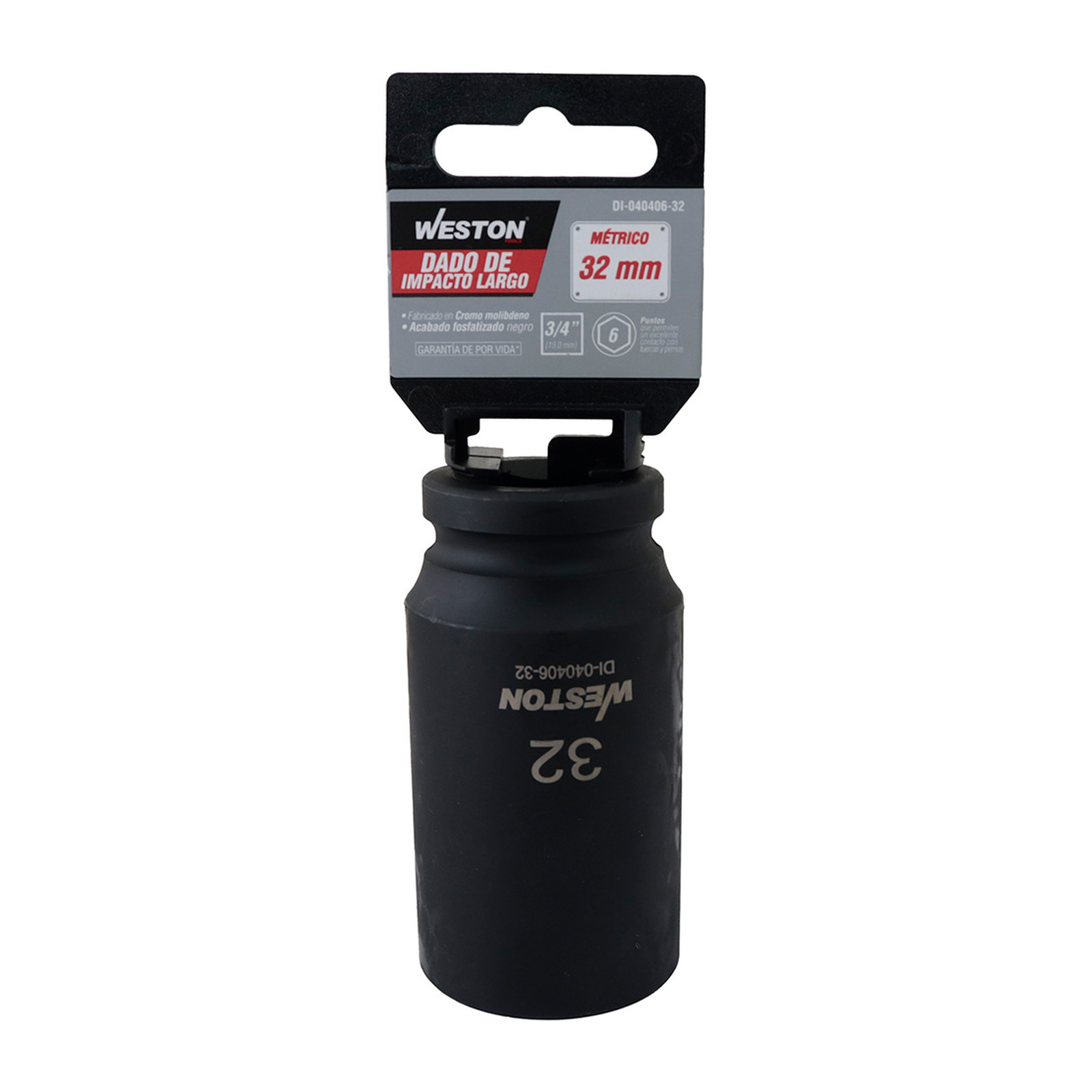 DADO DE IMPACTO LARGO CUADRO 3/4" 6 PUNTAS 32 MM - Imagen 3