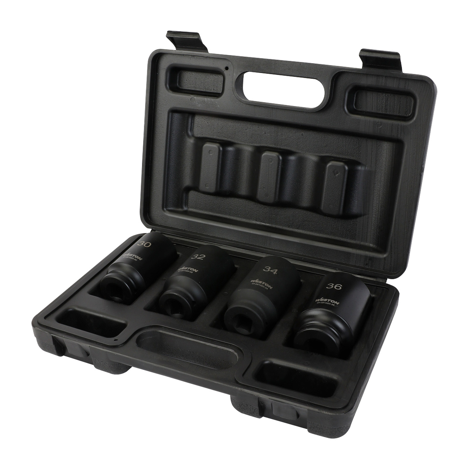 JGO. DE 4 DADOS DE IMPACTO LARGOS CUADRO 1/2" METRIC. PARA TUERCA DE EJE DE TRANSMISION