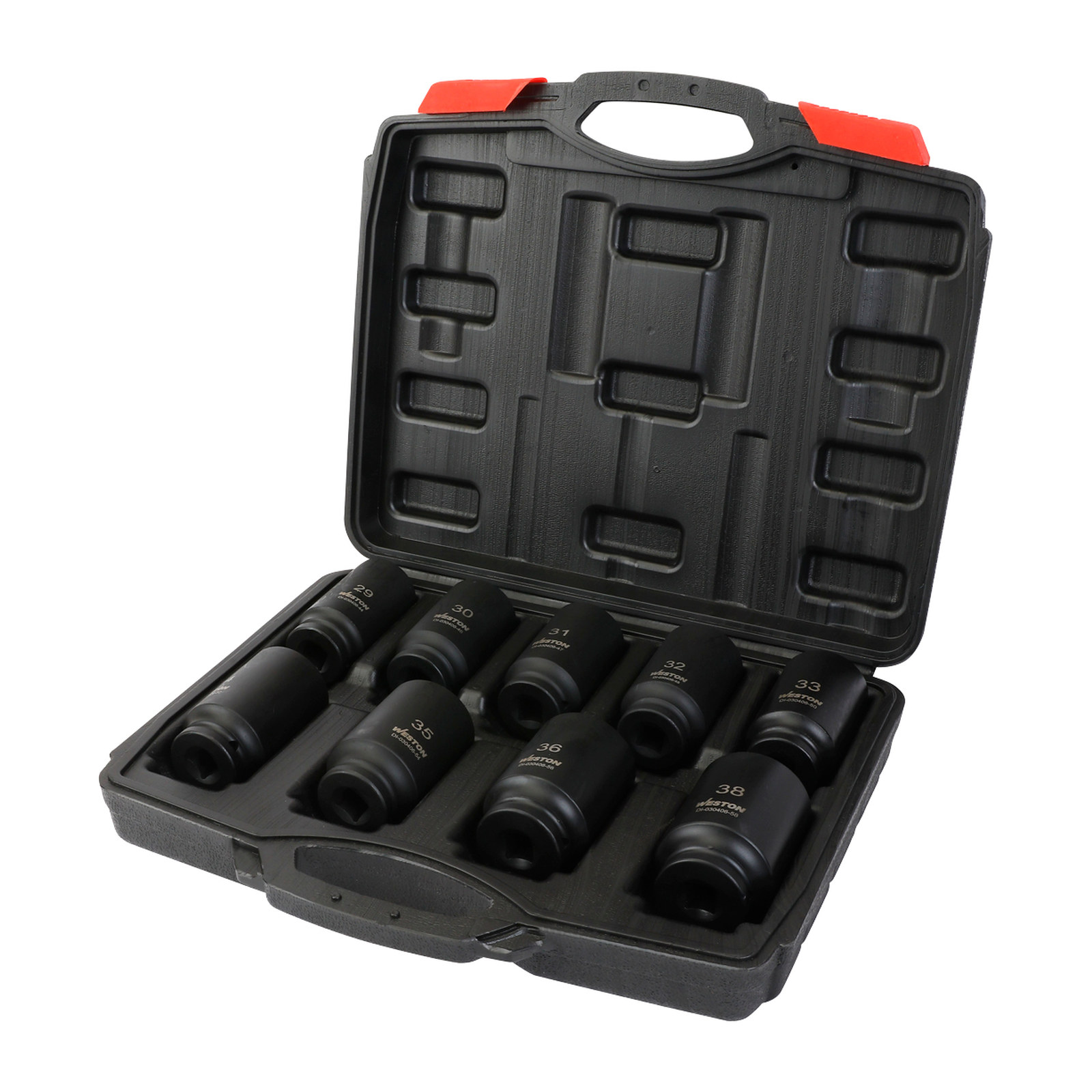 JGO. DE 9 DADOS DE IMPACTO LARGOS CUADRO 1/2" METRIC.