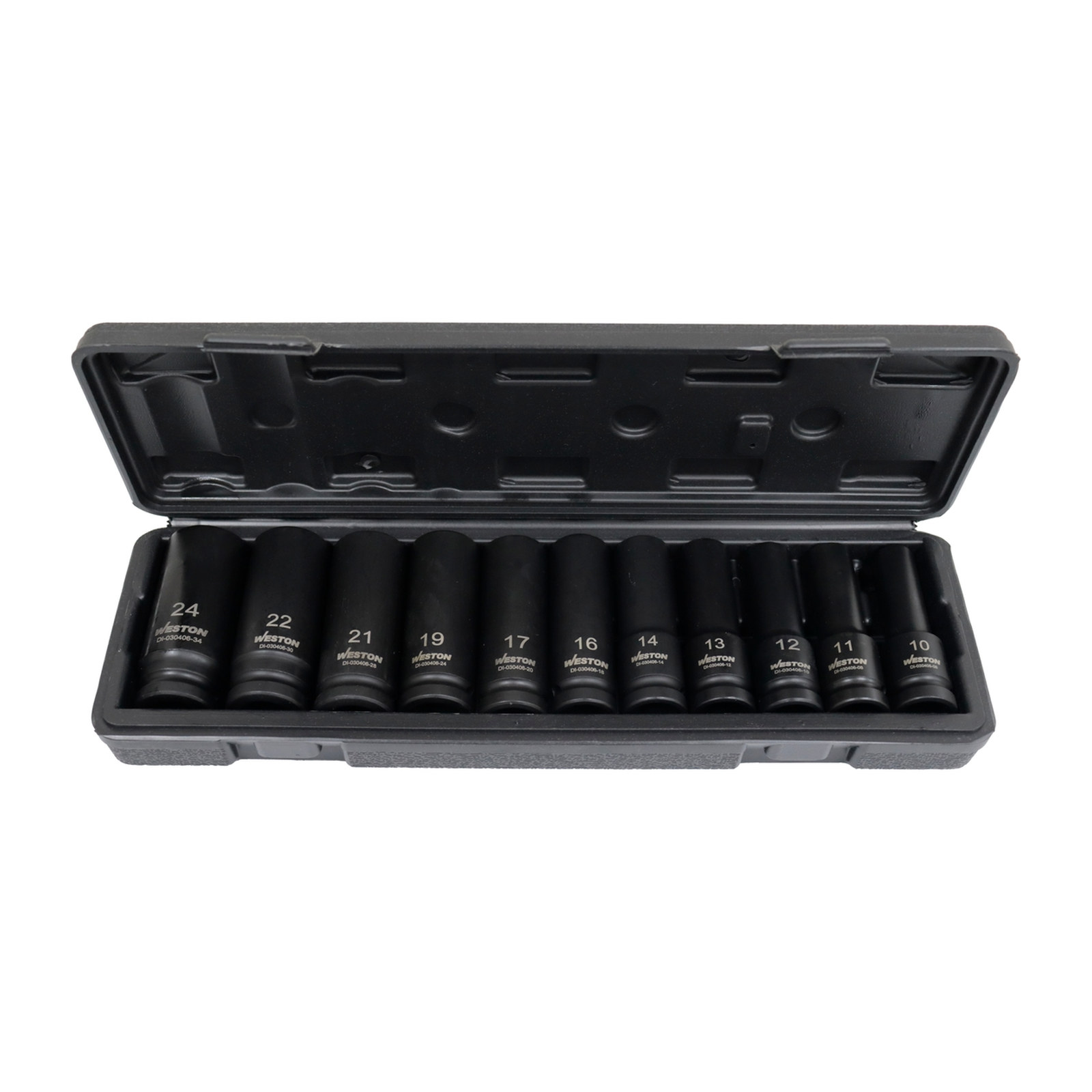 JGO. DE 11 DADOS DE IMPACTO LARGOS CUADRO 1/2" METRIC. - Imagen 2
