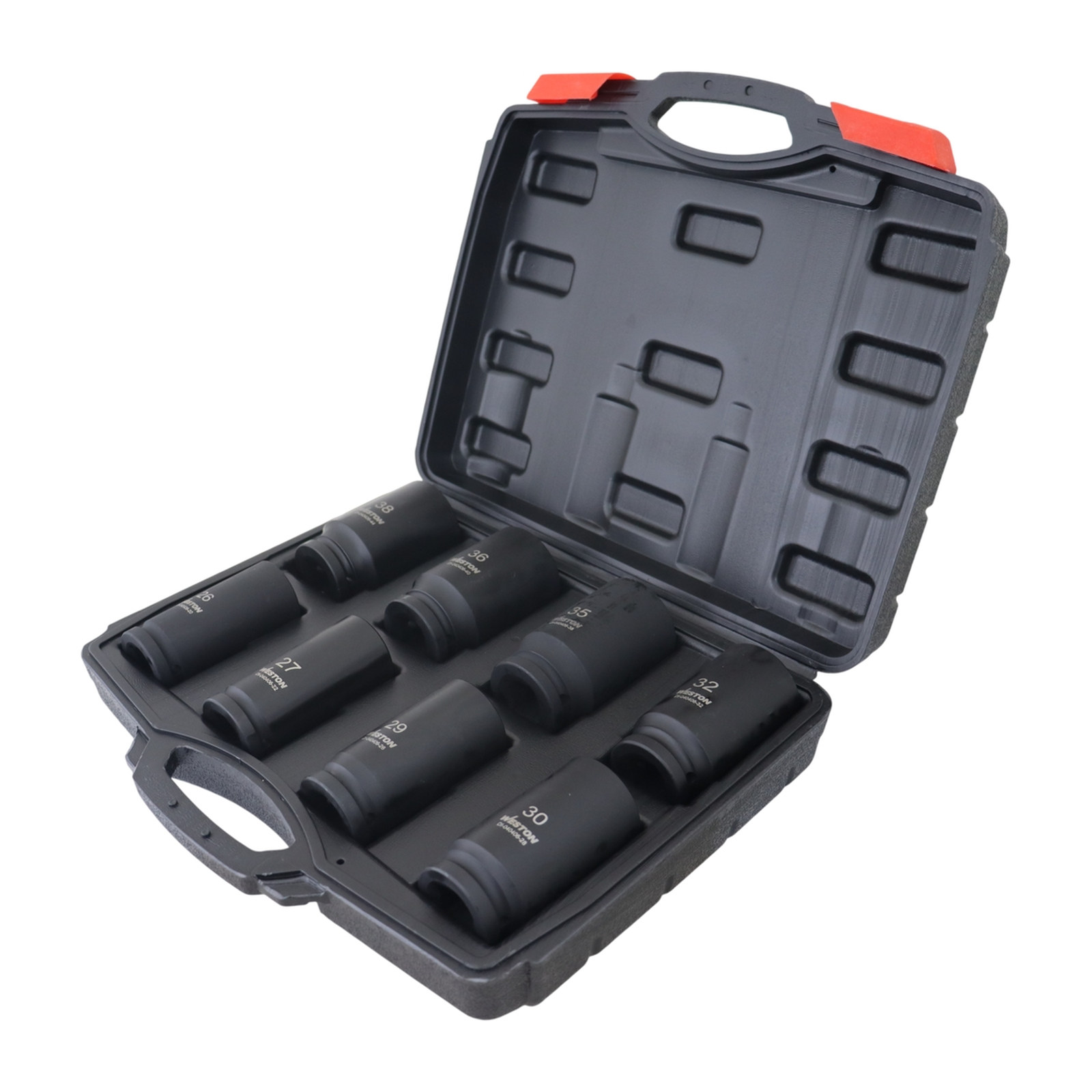 JGO. DE 8 DADOS DE IMPACTO LARGOS CUADRO 3/4" METRIC.