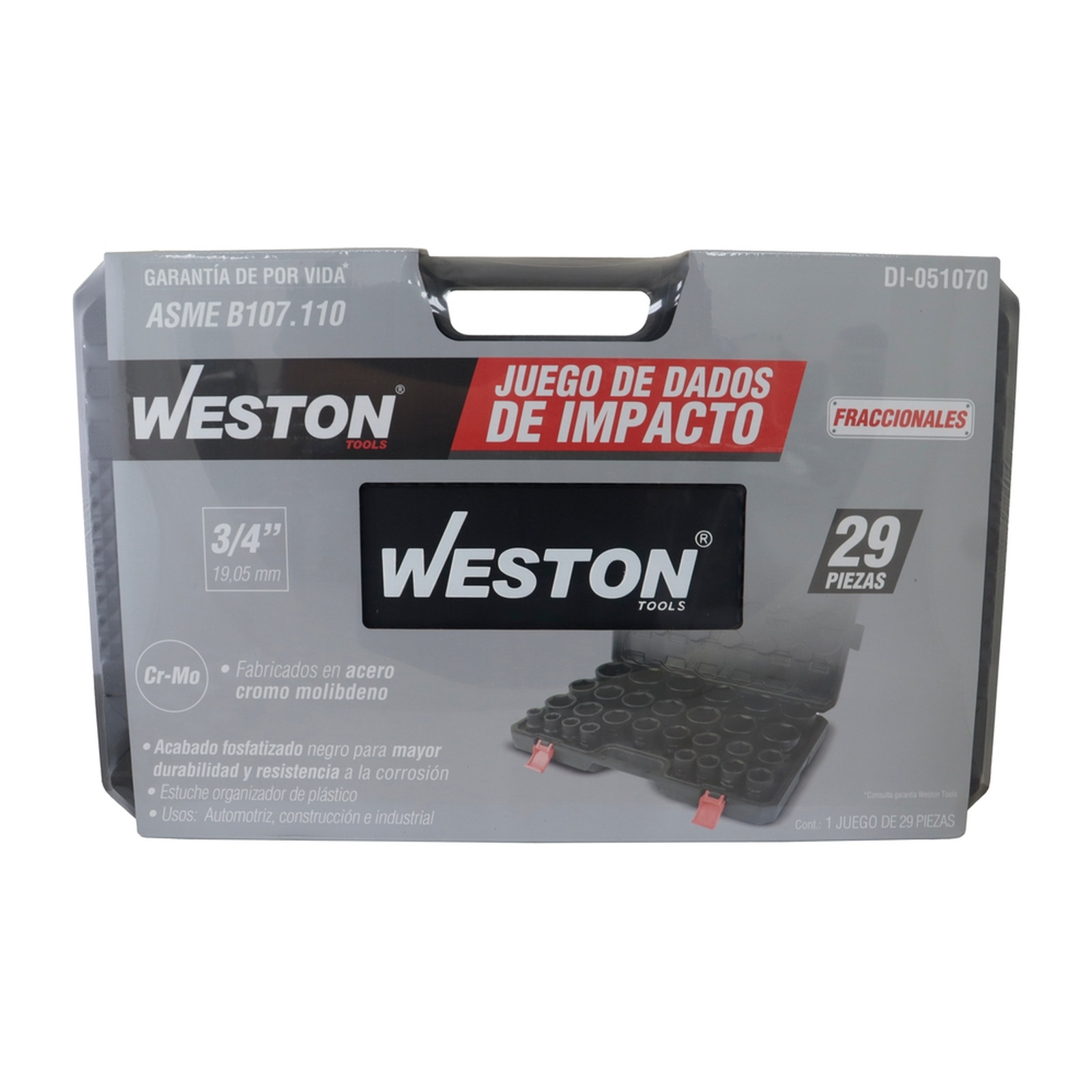 JGO. DE 29 DADOS DE IMPACTO CORTOS CUADRO 3/4" FRACC. - Imagen 4