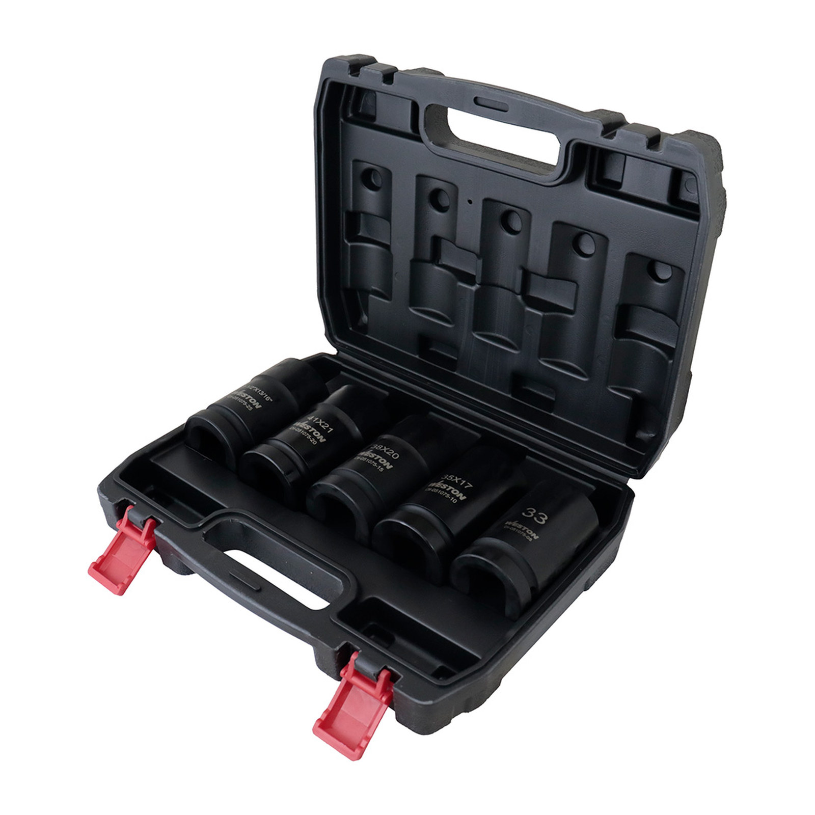 JGO. DE 5 DADOS DE IMPACTO PARA RUEDAS DE CAMION CUADRO 1" FRACC. Y METRIC.