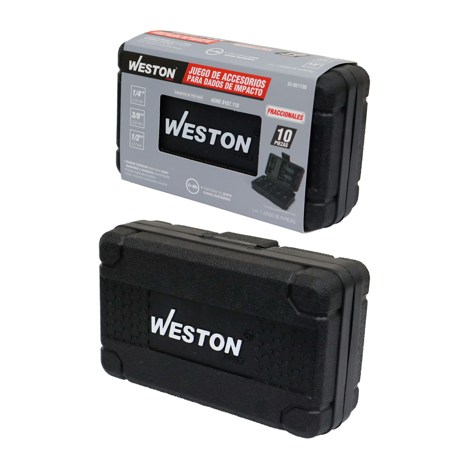 JGO. DE 10 ACCESORIOS PARA DADOS DE IMPACTO CUADRO 1/4" 3/8" Y 1/2" - Imagen 4