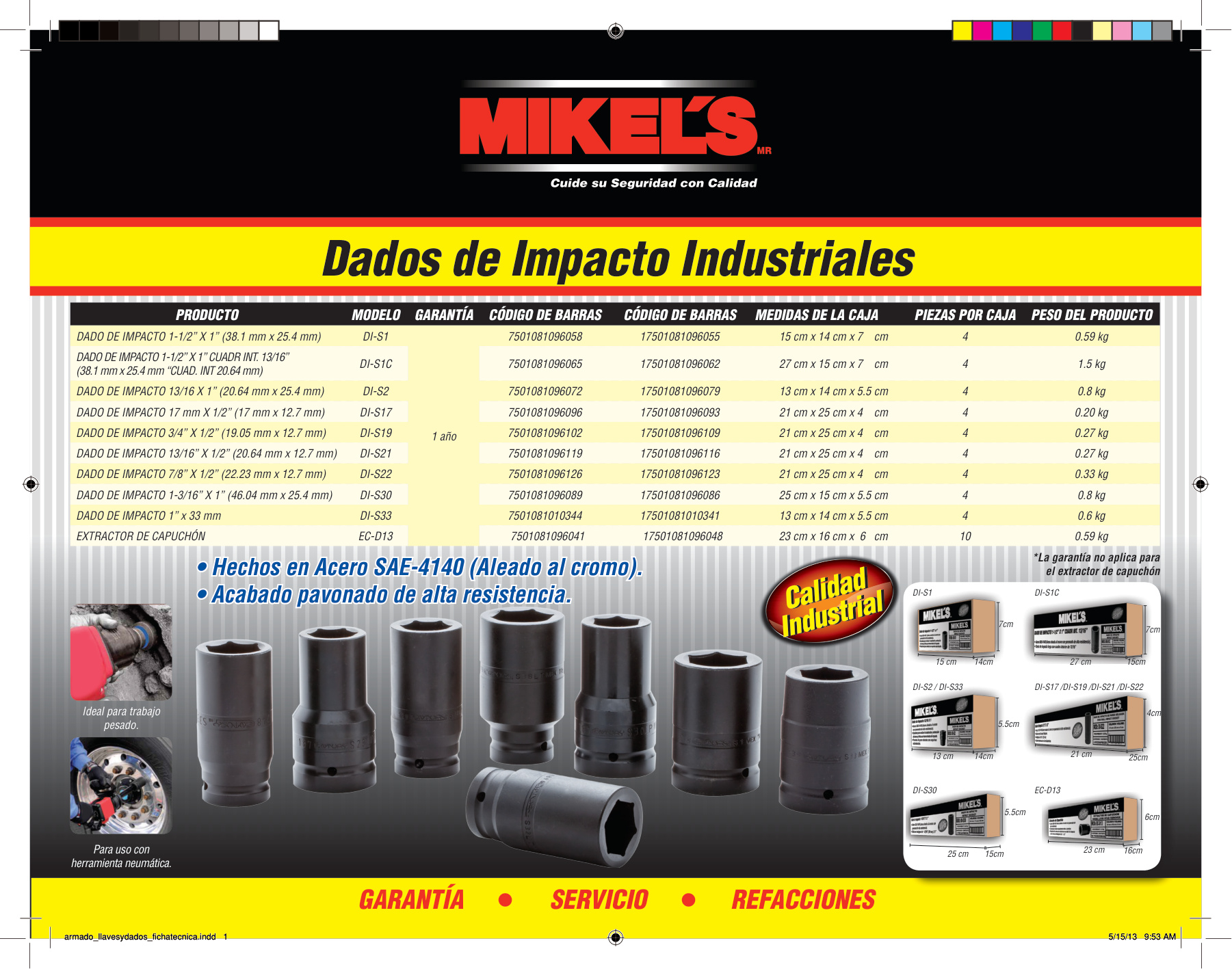 MIKELS DI-S17 Dado de impacto industrial 17 mm x 1/2” - Imagen 4