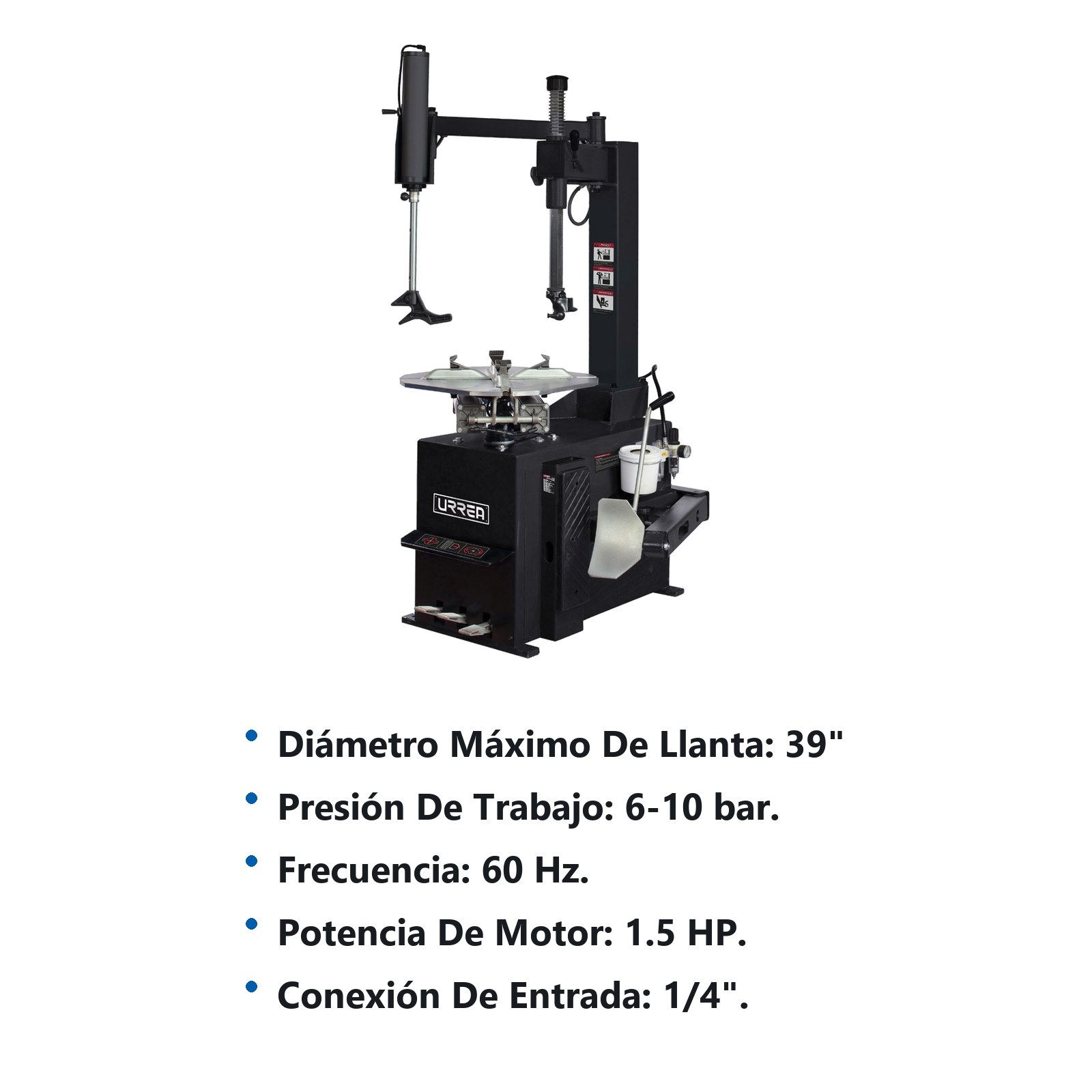Desmontadora de llantas 1.5 HP para rin 24" con brazo Urrea - Imagen 2