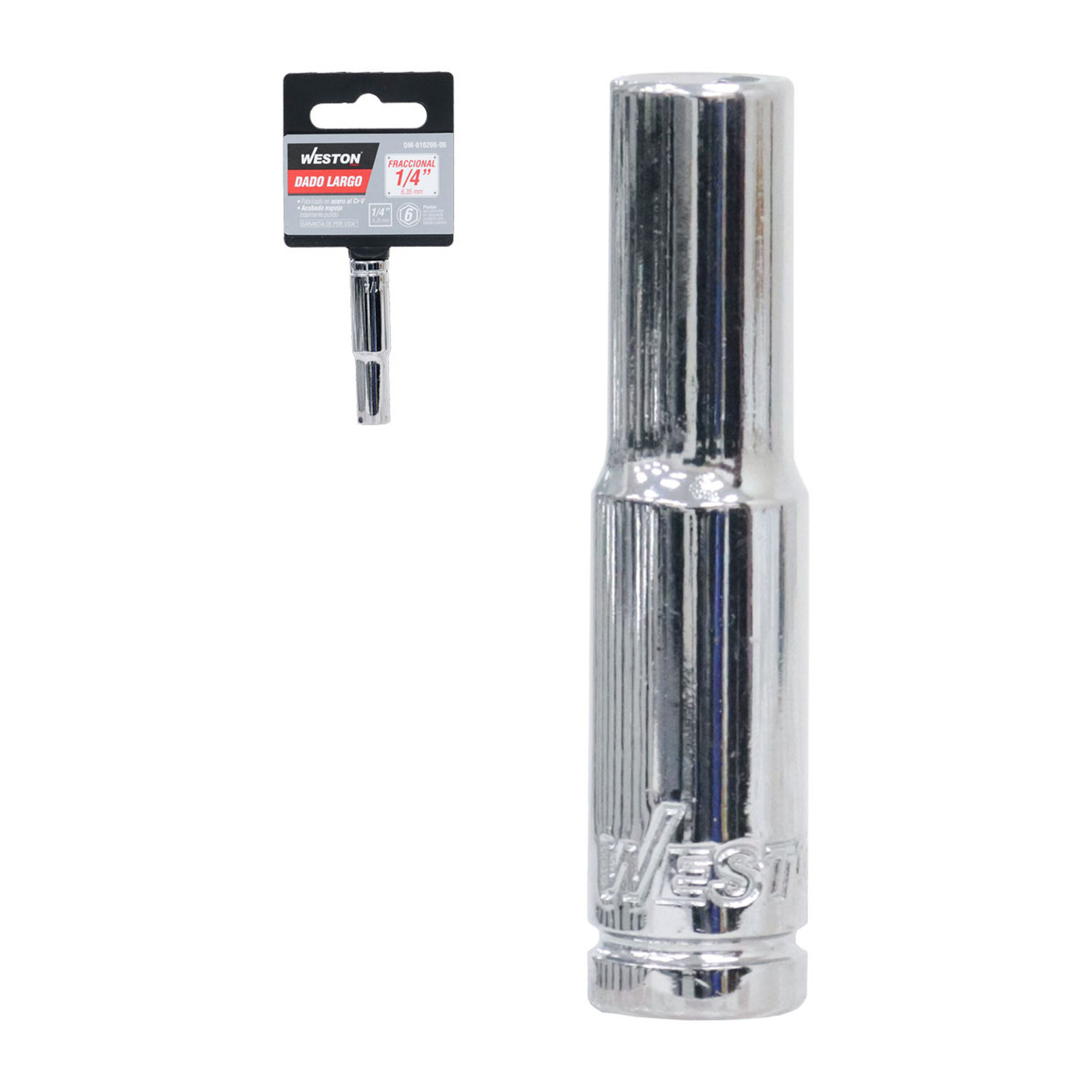 Dado Largo Cuadro 1/4" 6 Puntas 1/4" Weston