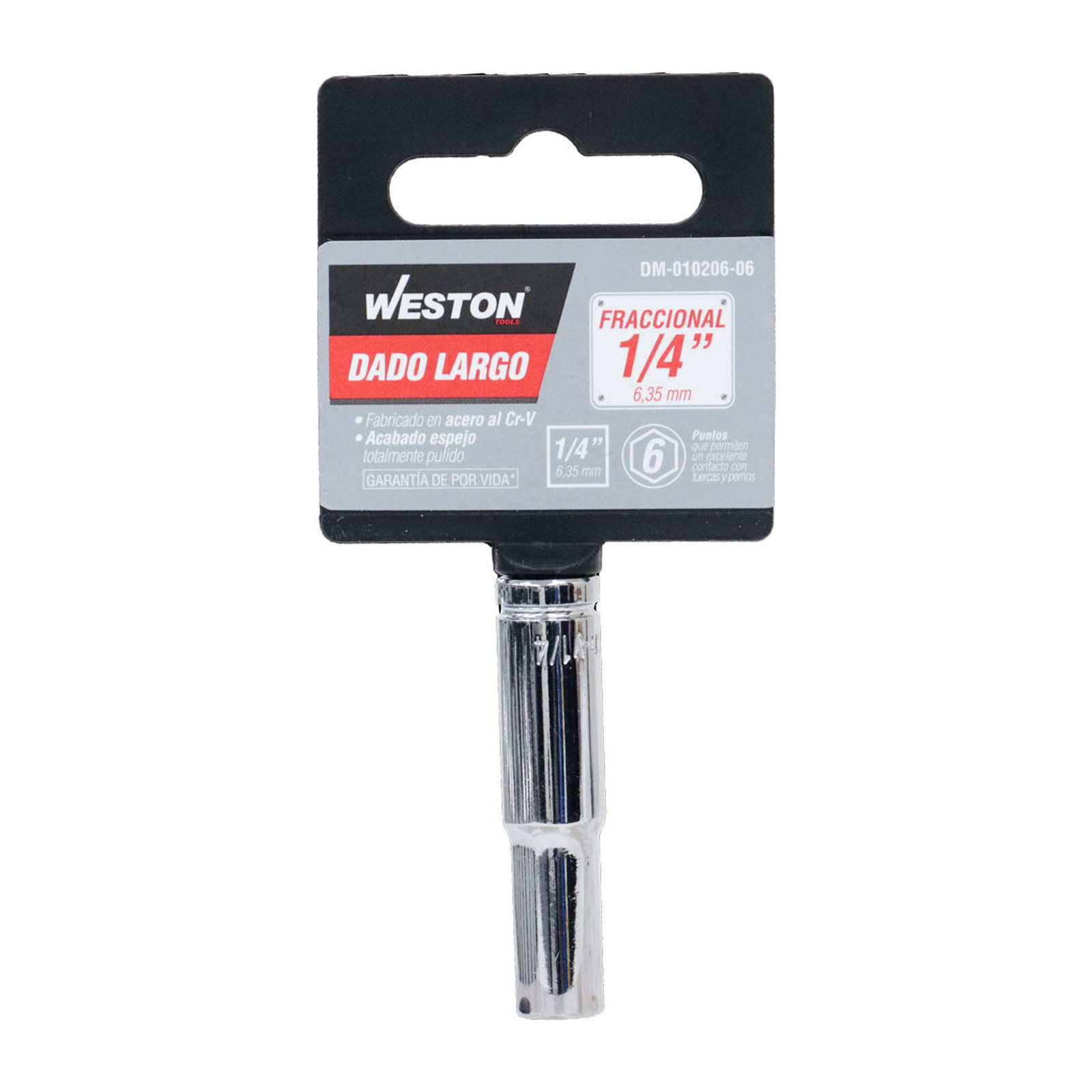 DADO LARGO CUADRO 1/4" 6 PUNTAS, 1/4" - Imagen 4