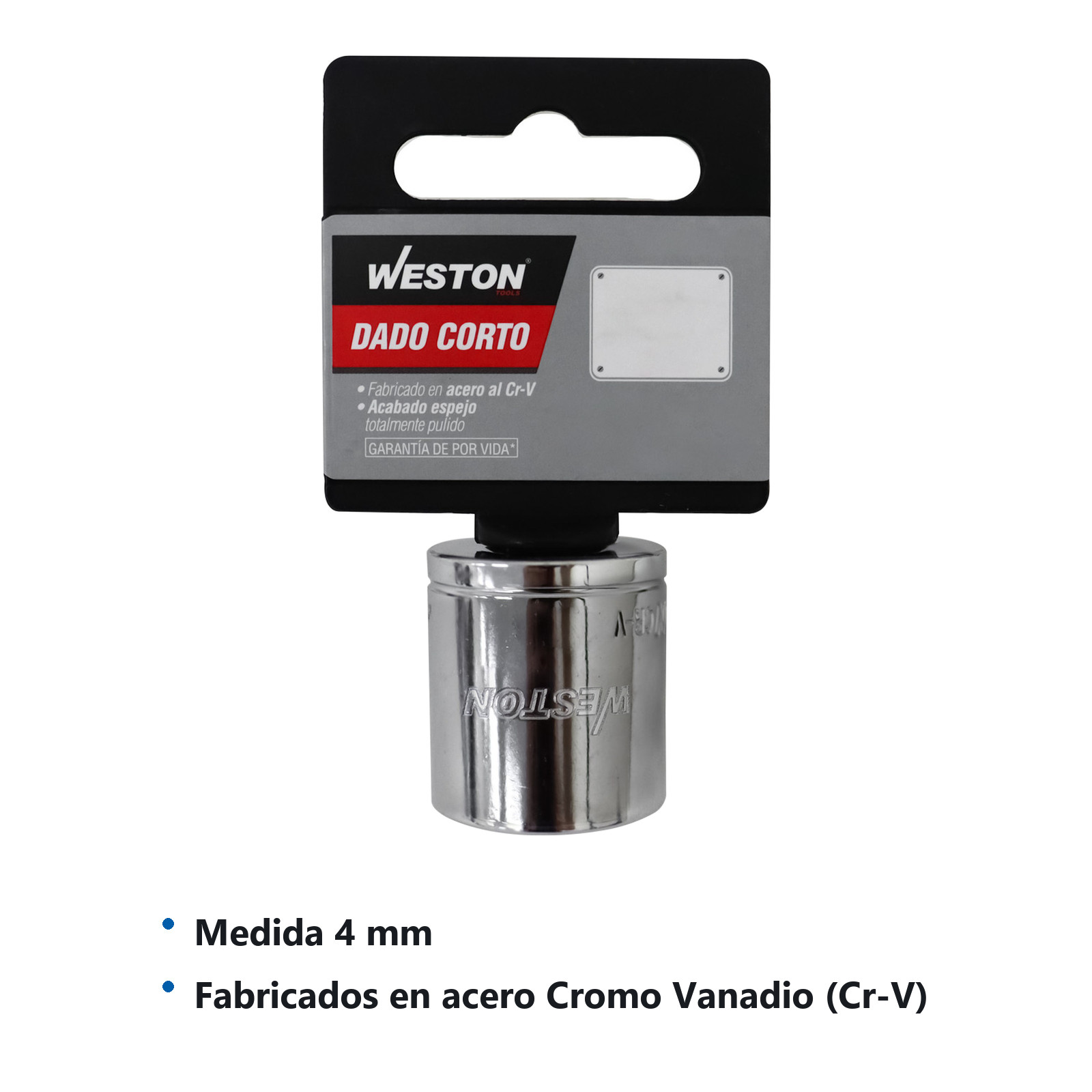 DADO CORTO CUADRO 1/4" 6 PUNTAS, 4MM - Imagen 2