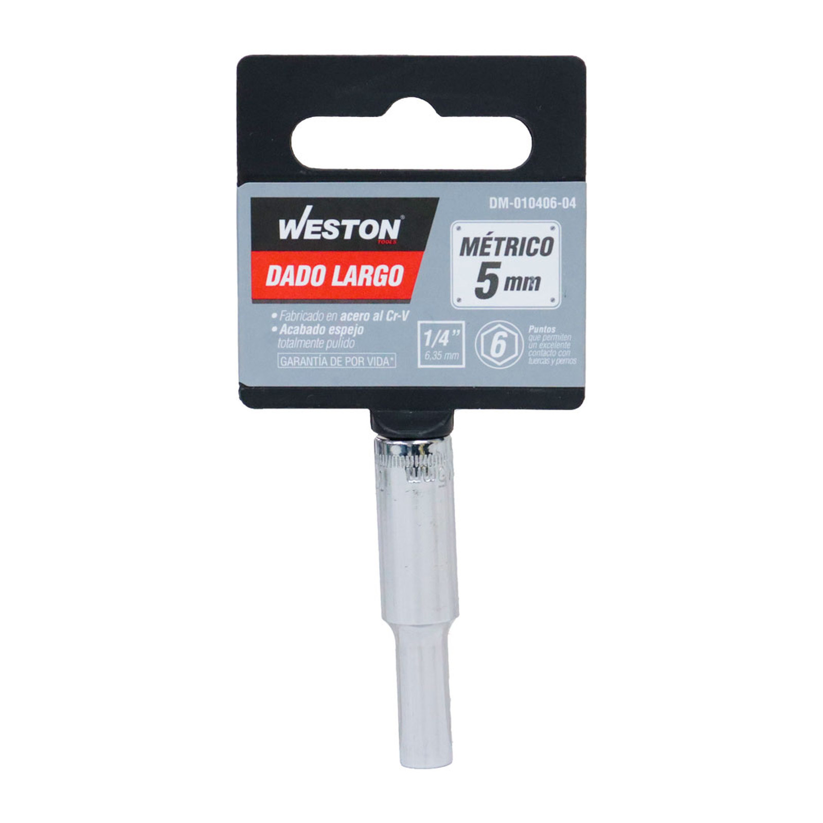 DADO LARGO CUADRO 1/4" 6 PUNTAS, 5MM - Imagen 4