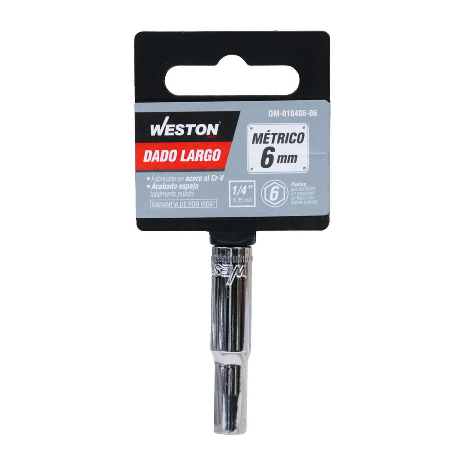 DADO LARGO CUADRO 1/4" 6 PUNTAS, 6MM - Imagen 4
