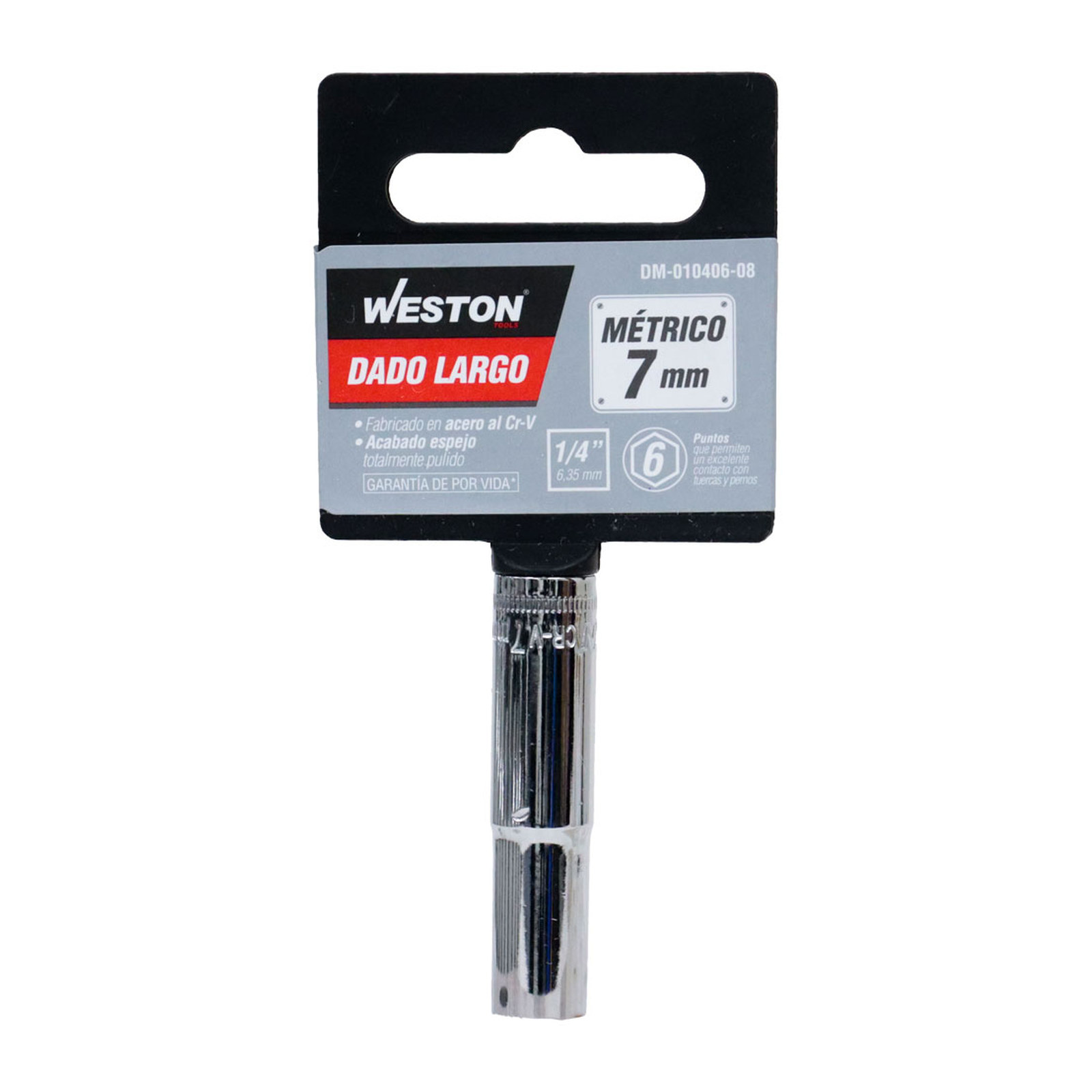 DADO LARGO CUADRO 1/4" 6 PUNTAS, 7MM - Imagen 4