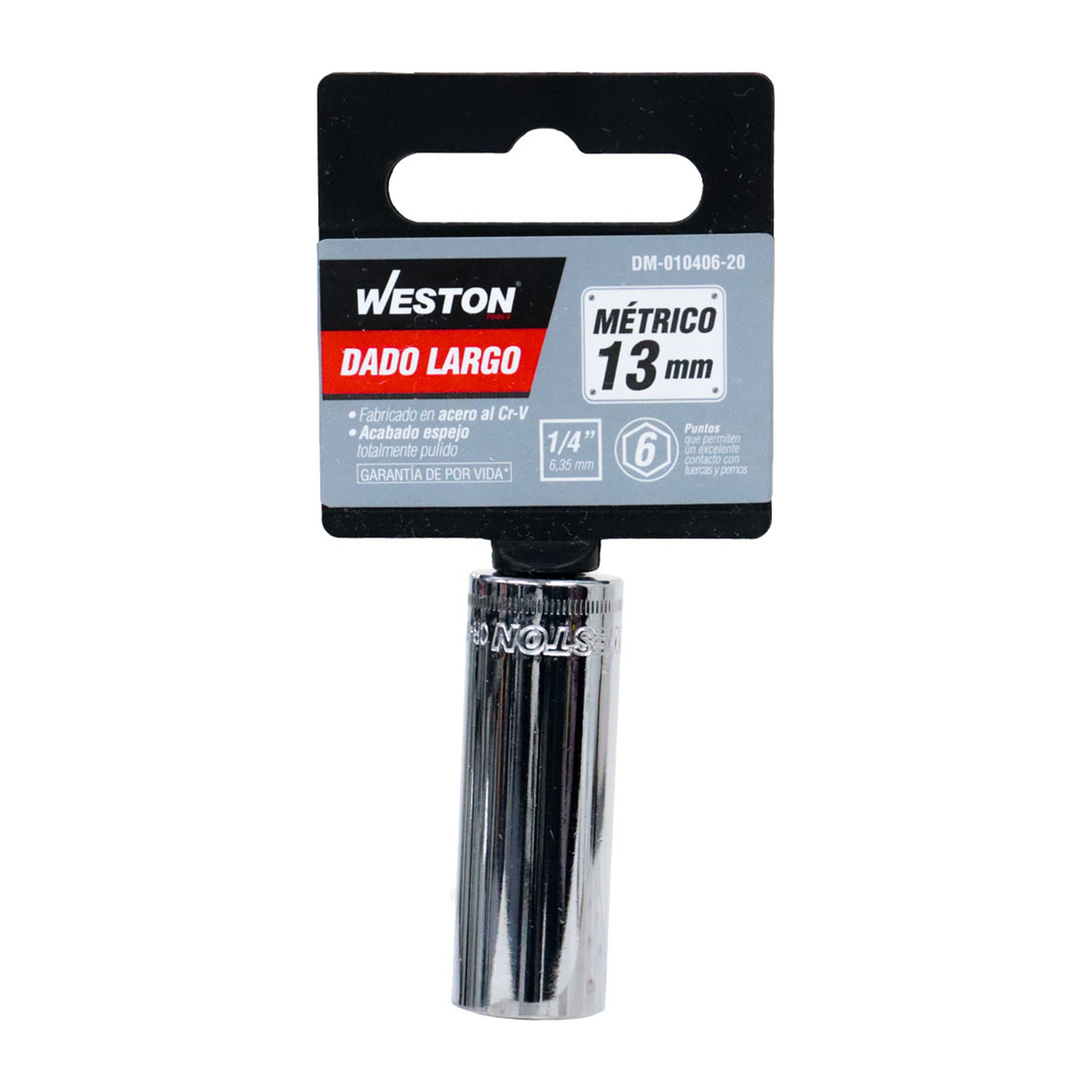 DADO LARGO CUADRO 1/4" 6 PUNTAS, 13MM - Imagen 4