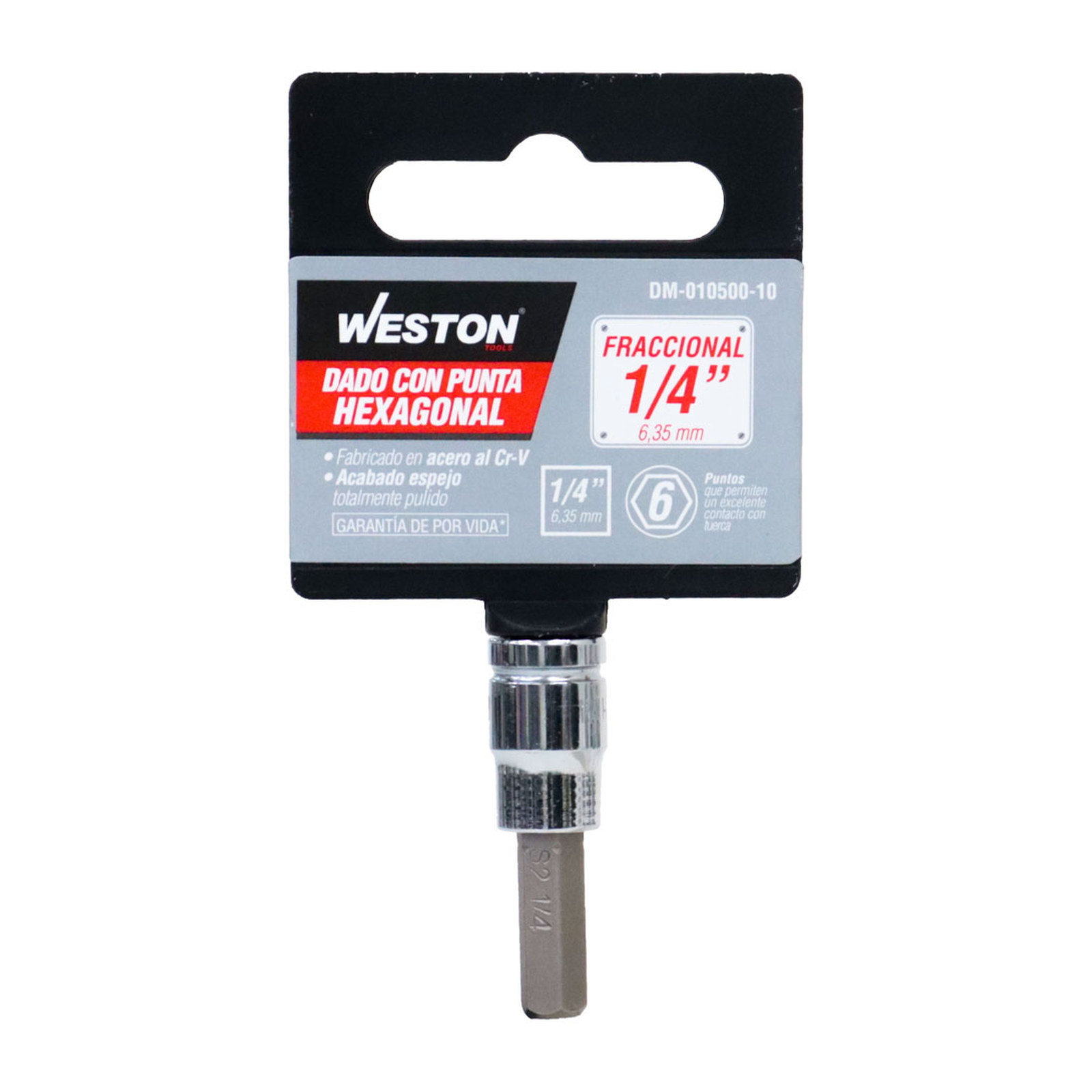 DADO CUADRO 1/4" CON PUNTA HEXAGONAL 1/4" - Imagen 4