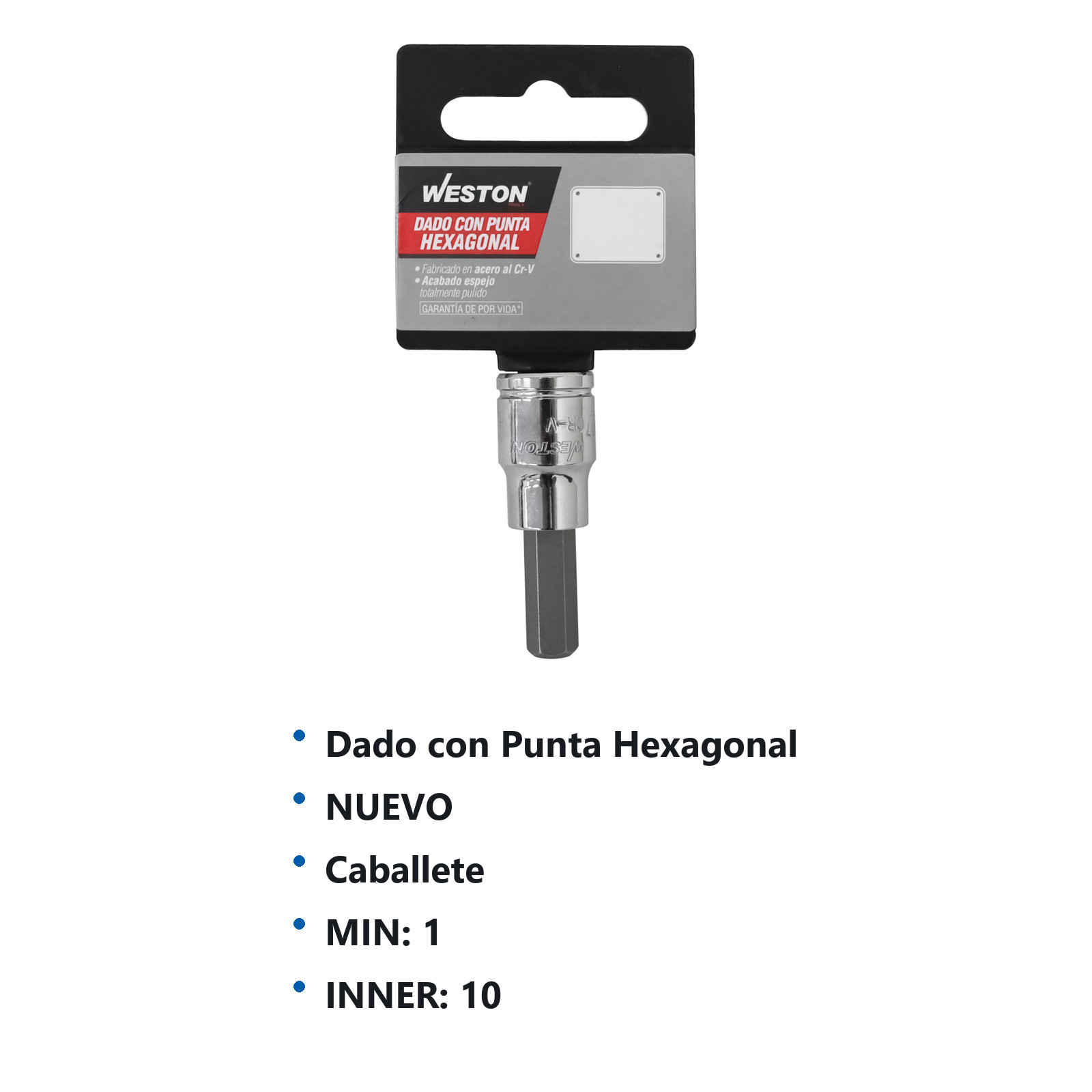 DADO CUADRO 1/4" CON PUNTA HEXAGONAL 5/16" - Imagen 2