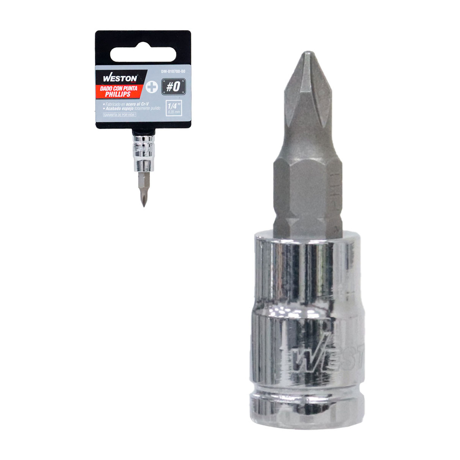 Dado Cuadro 1/4" con Punta Phillips No. 1 Weston