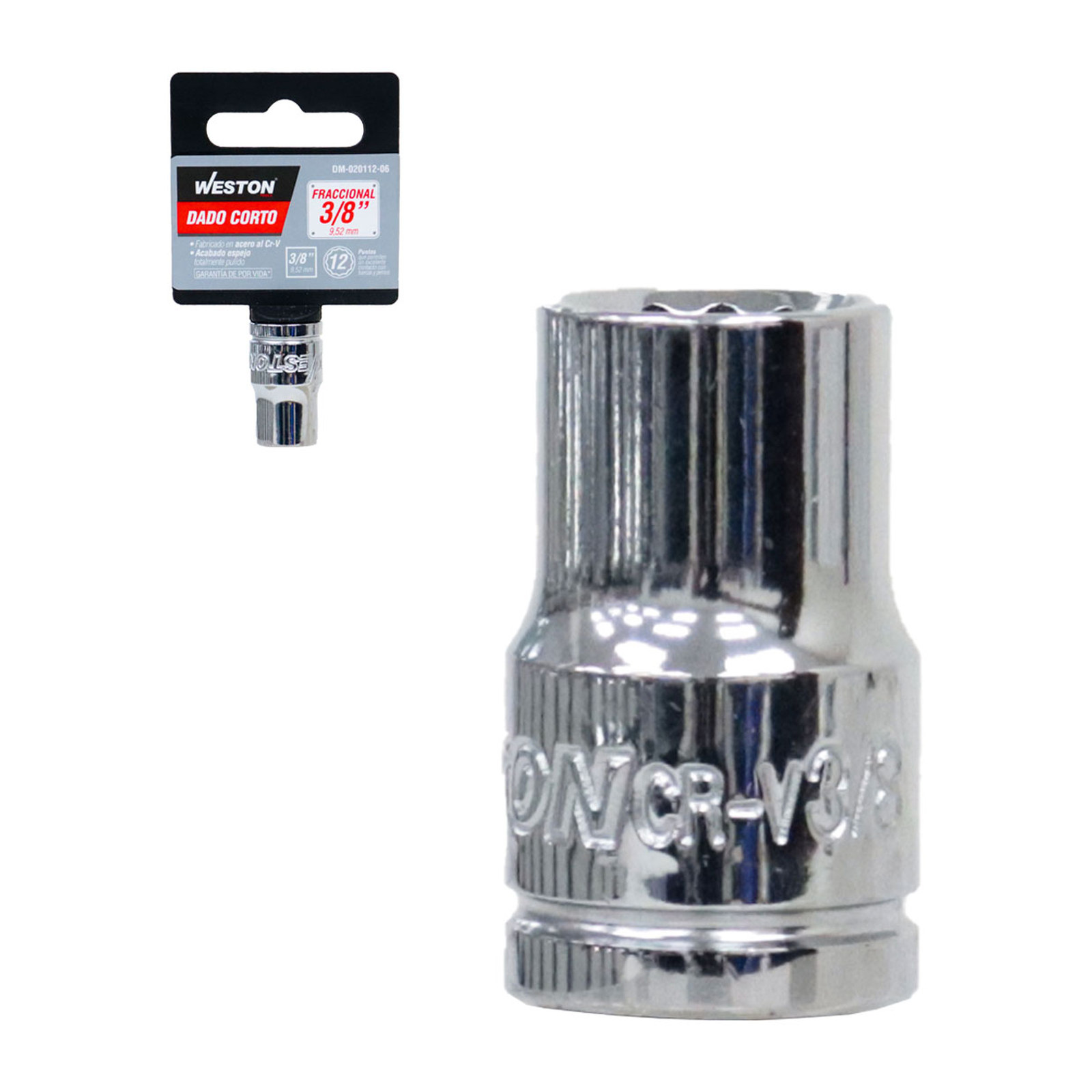 Dado Corto Cuadro 3/8" 12 Puntas 3/8" Weston