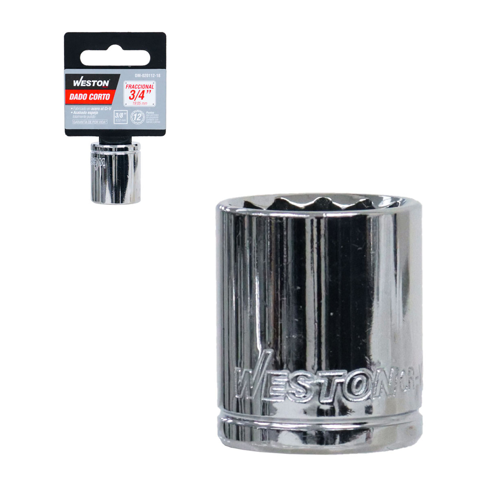Dado Corto Weston 3/8" 12 Puntas 3/4"