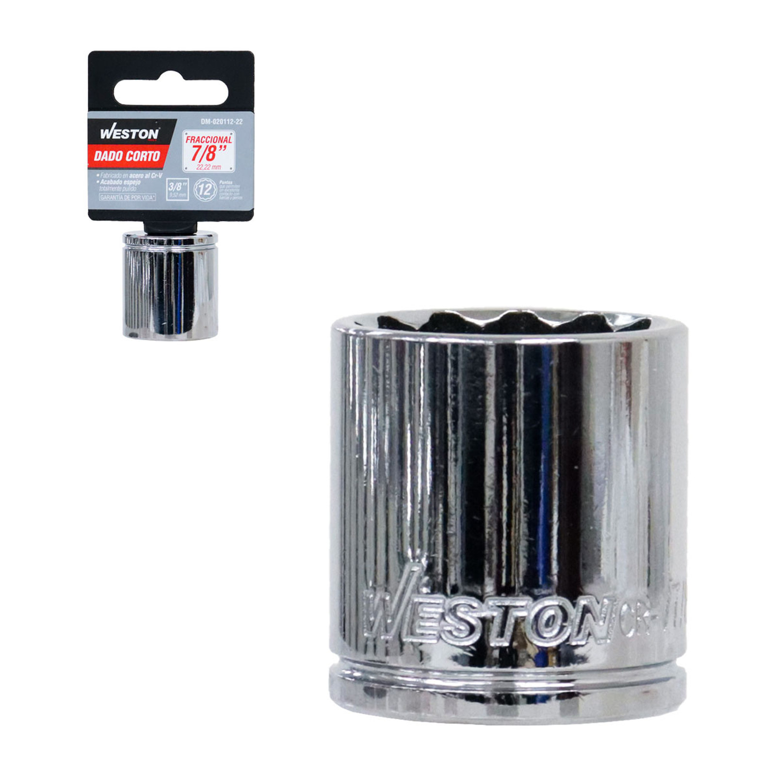 Dado Corto Cuadro 3/8" 12 Puntas 7/8" Weston