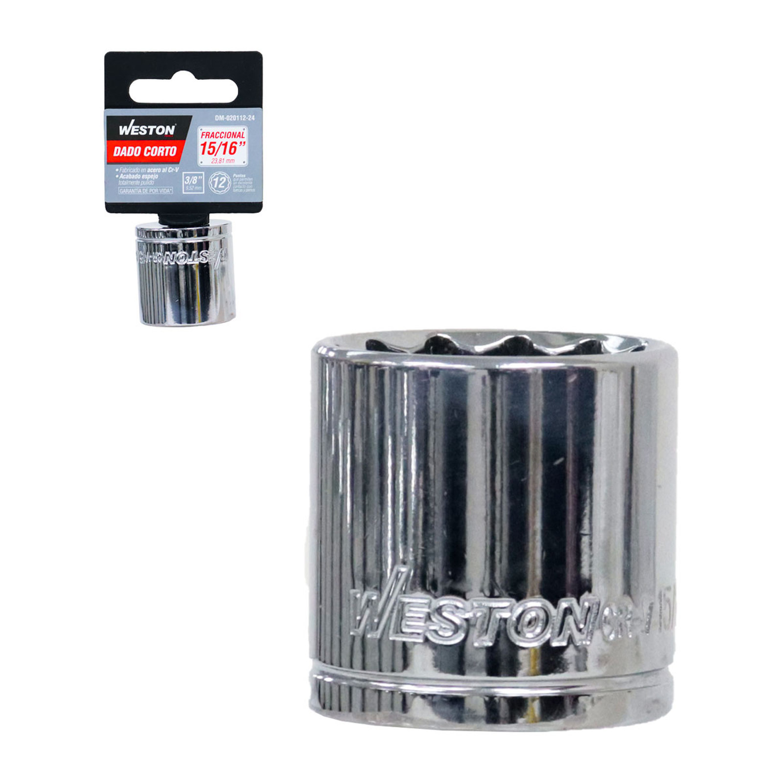Dado Corto Cuadro 3/8" 12 Puntas 15/16" Weston