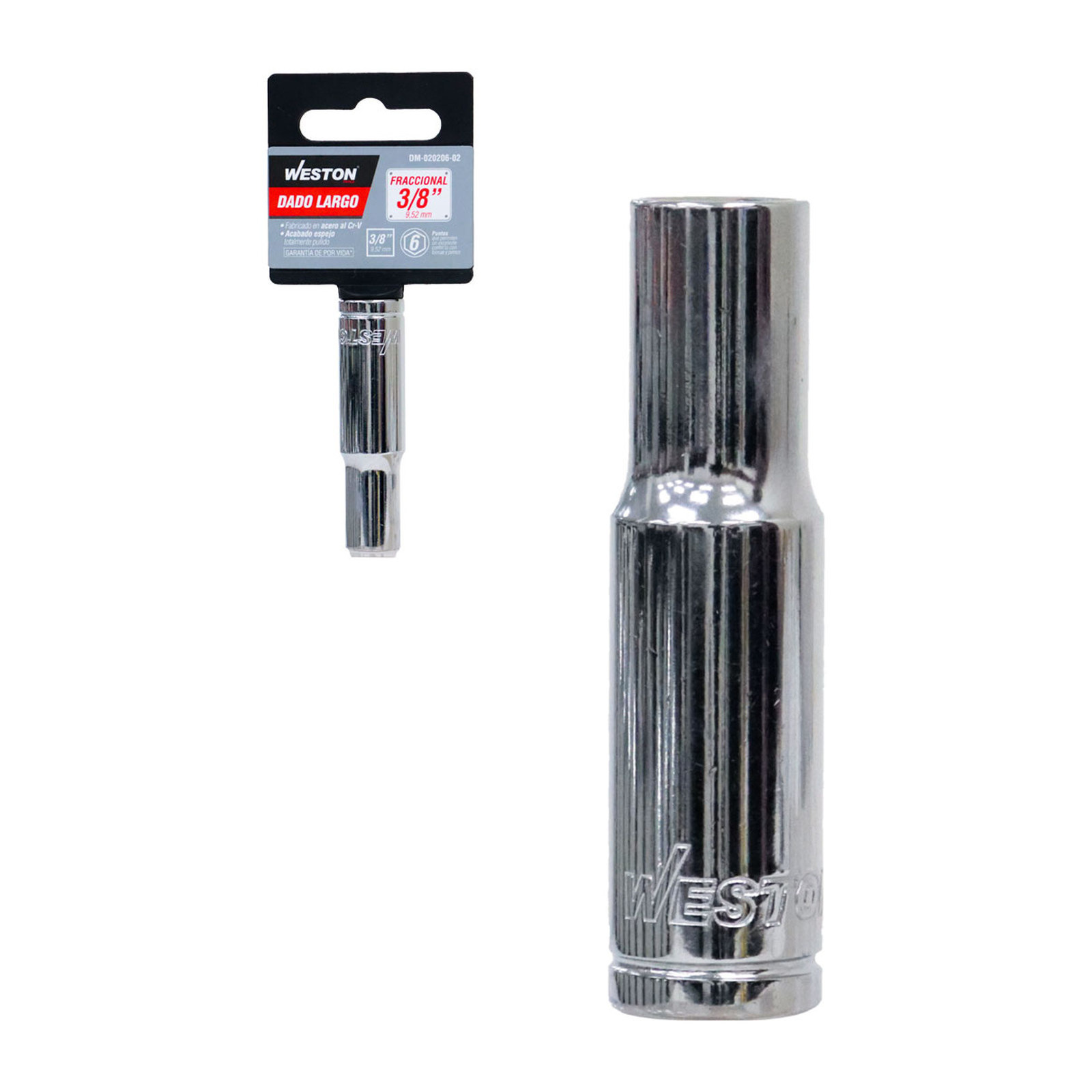 Dado Largo Cuadro 3/8" 6 Puntas 3/8" Weston