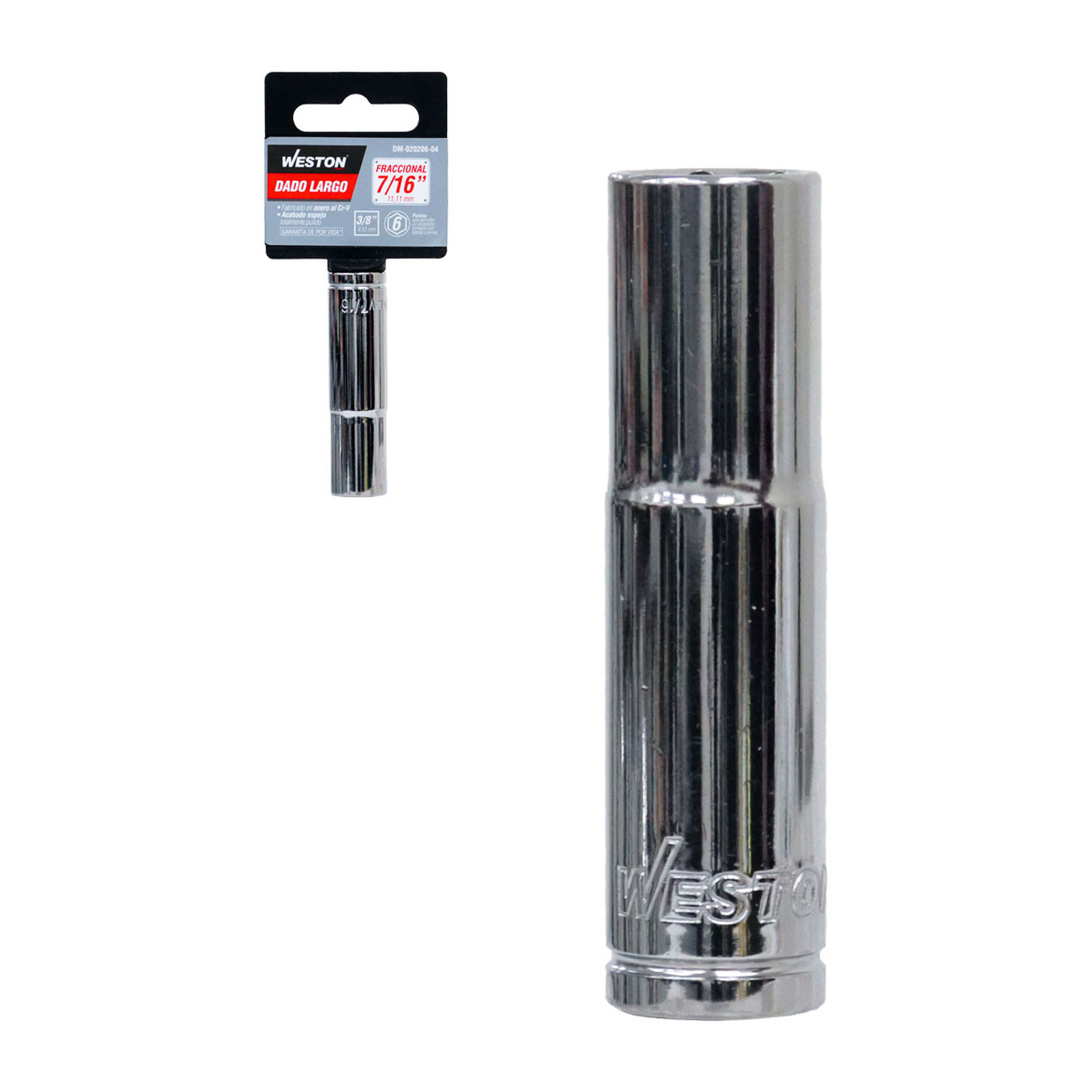 Dado Largo Cuadro 3/8" 6 Puntas 7/16" Weston