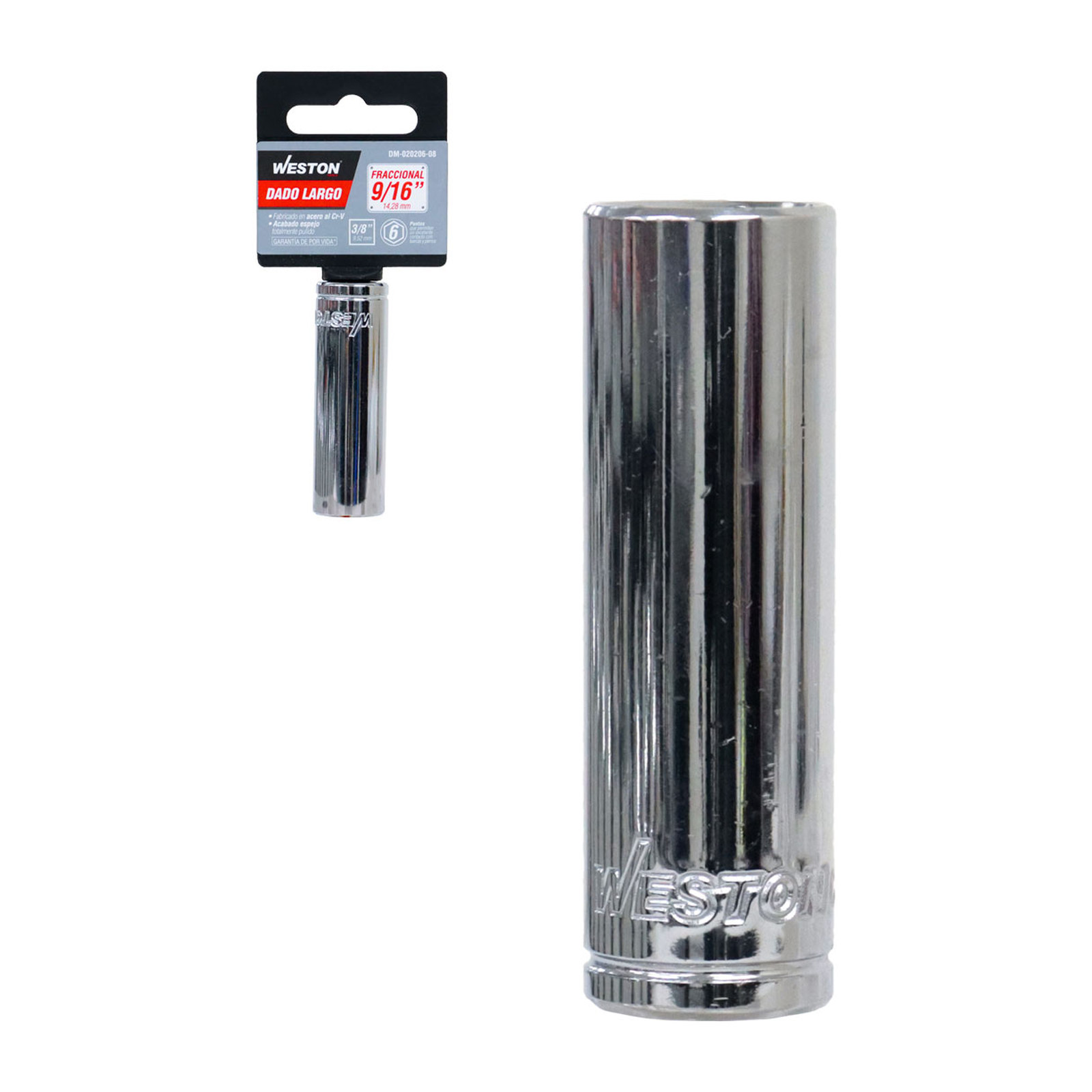 Dado Largo Cuadro 3/8" 6 Puntas 9/16" Weston
