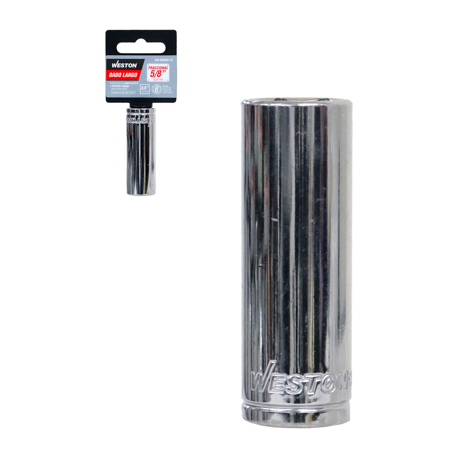 Dado Largo Cuadro 3/8" 6 Puntas 5/8" Weston