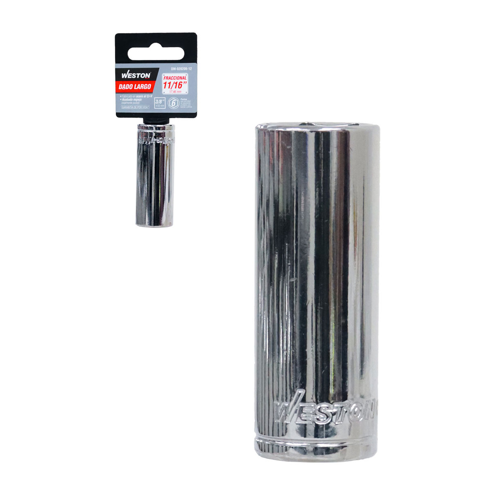 Dado Largo Cuadro 3/8" 6 Puntas 11/16" Weston