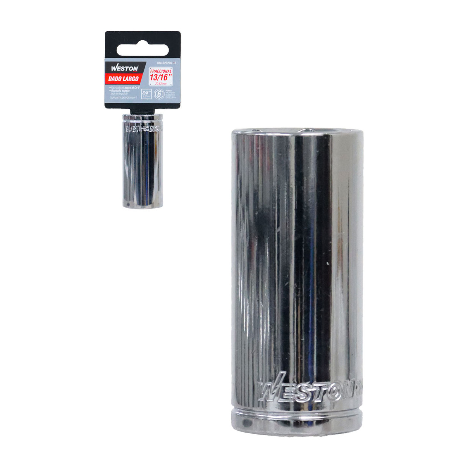 Dado Largo Cuadro 3/8" 6 Puntas 13/16" Weston