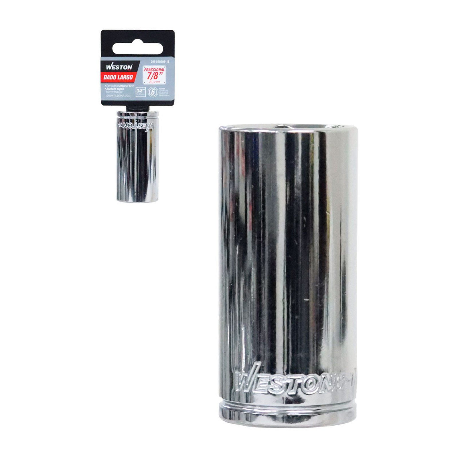 Dado Largo Cuadro 3/8" 6 Puntas 7/8" Weston