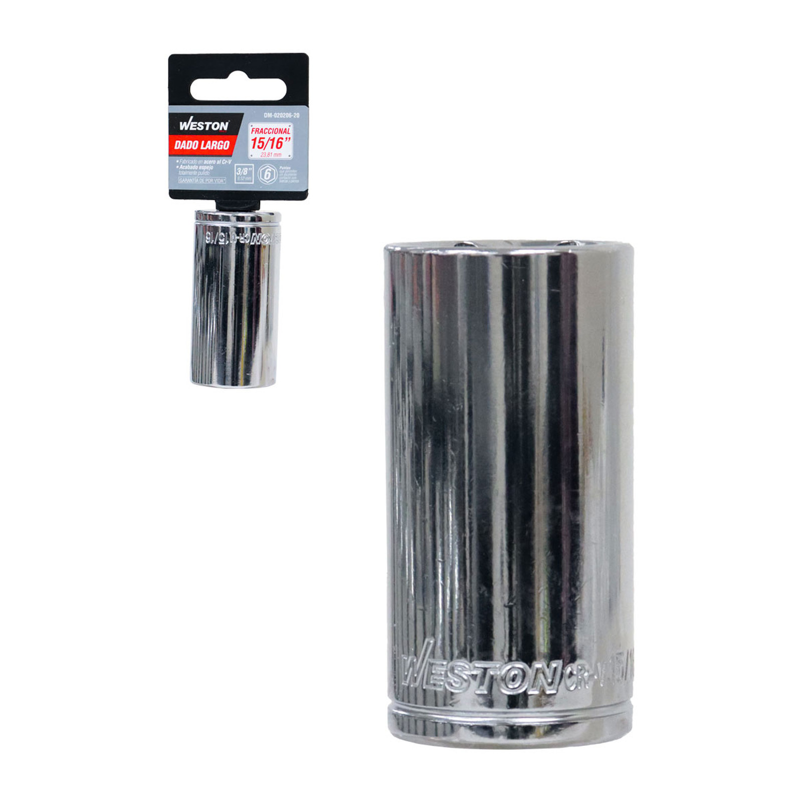 Dado Largo Cuadro 3/8" 6 Puntas 15/16" Weston