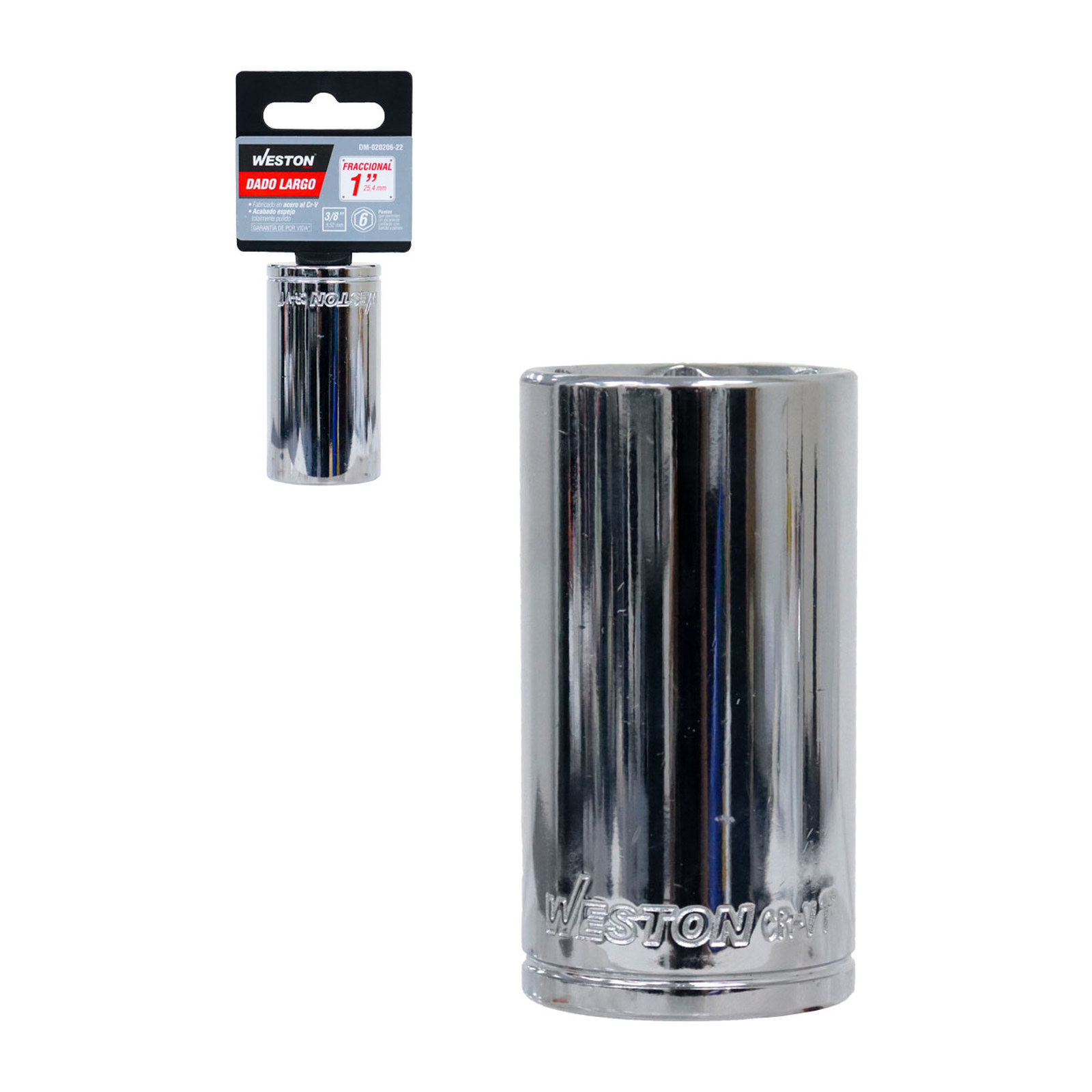 Dado Largo Cuadro 3/8" 6 Puntas 1" Weston