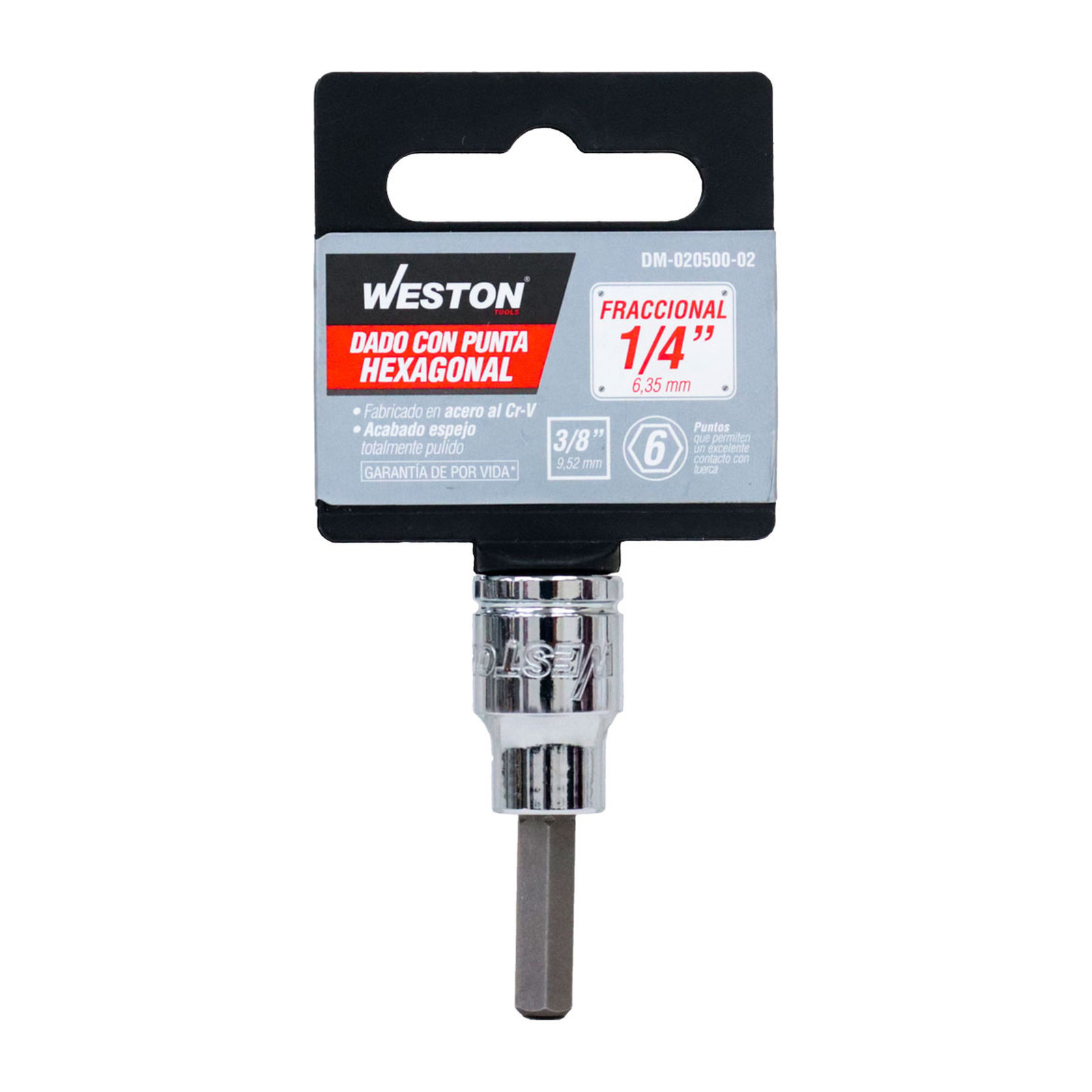 DADO CUADRO 3/8" CON PUNTA HEXAGONAL , 1/4" - Imagen 4
