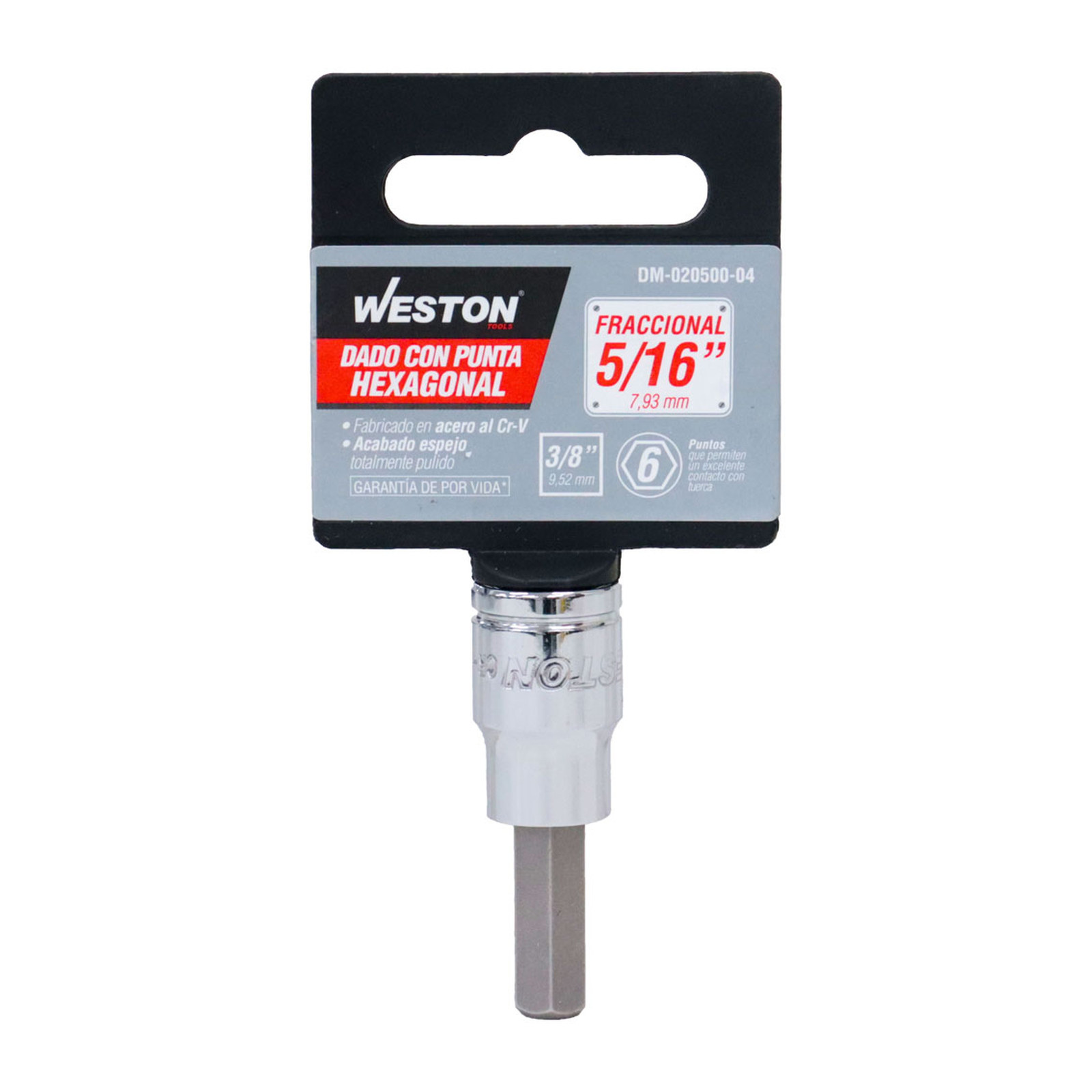 DADO CUADRO 3/8" CON PUNTA HEXAGONAL , 5/16" - Imagen 4