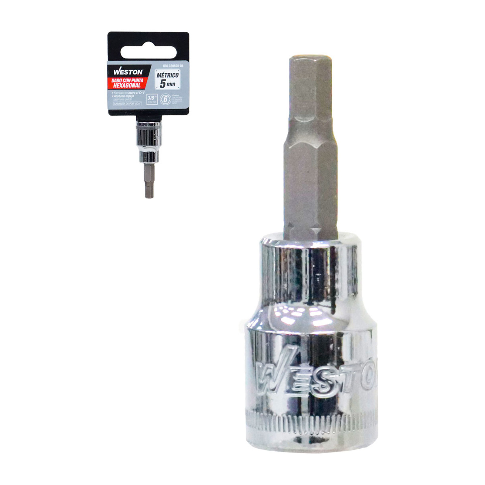 Dado Cuadro 3/8" con Punta Hexagonal 5 mm Weston