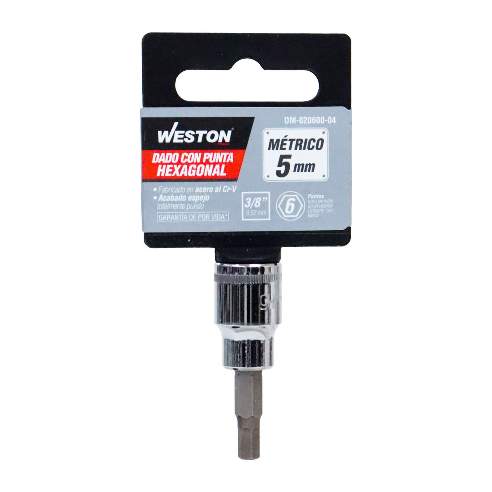 DADO CUADRO 3/8" CON PUNTA HEXAGONAL , 5MM - Imagen 4