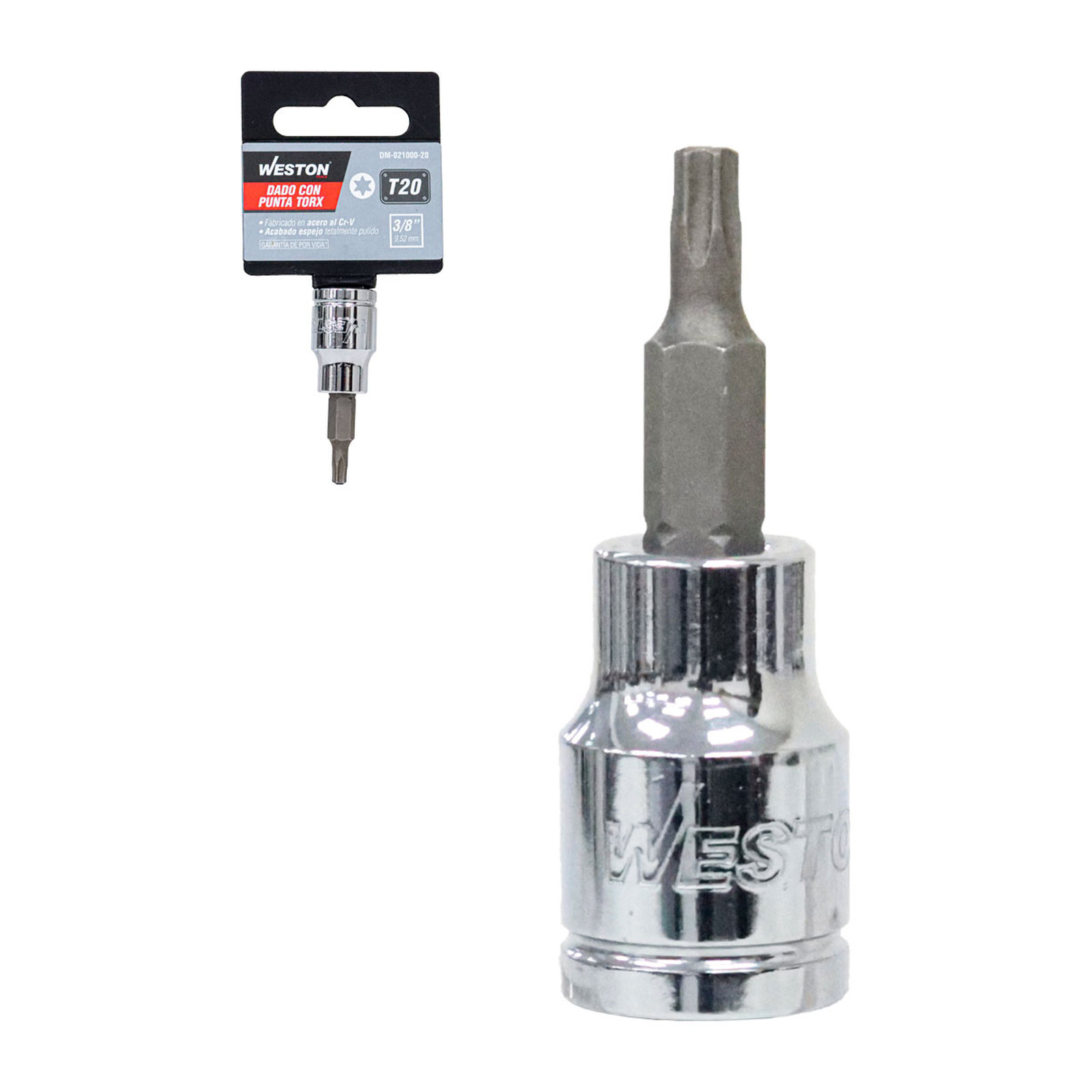 Dado Cuadro 3/8" con Punta Torx T20 Weston