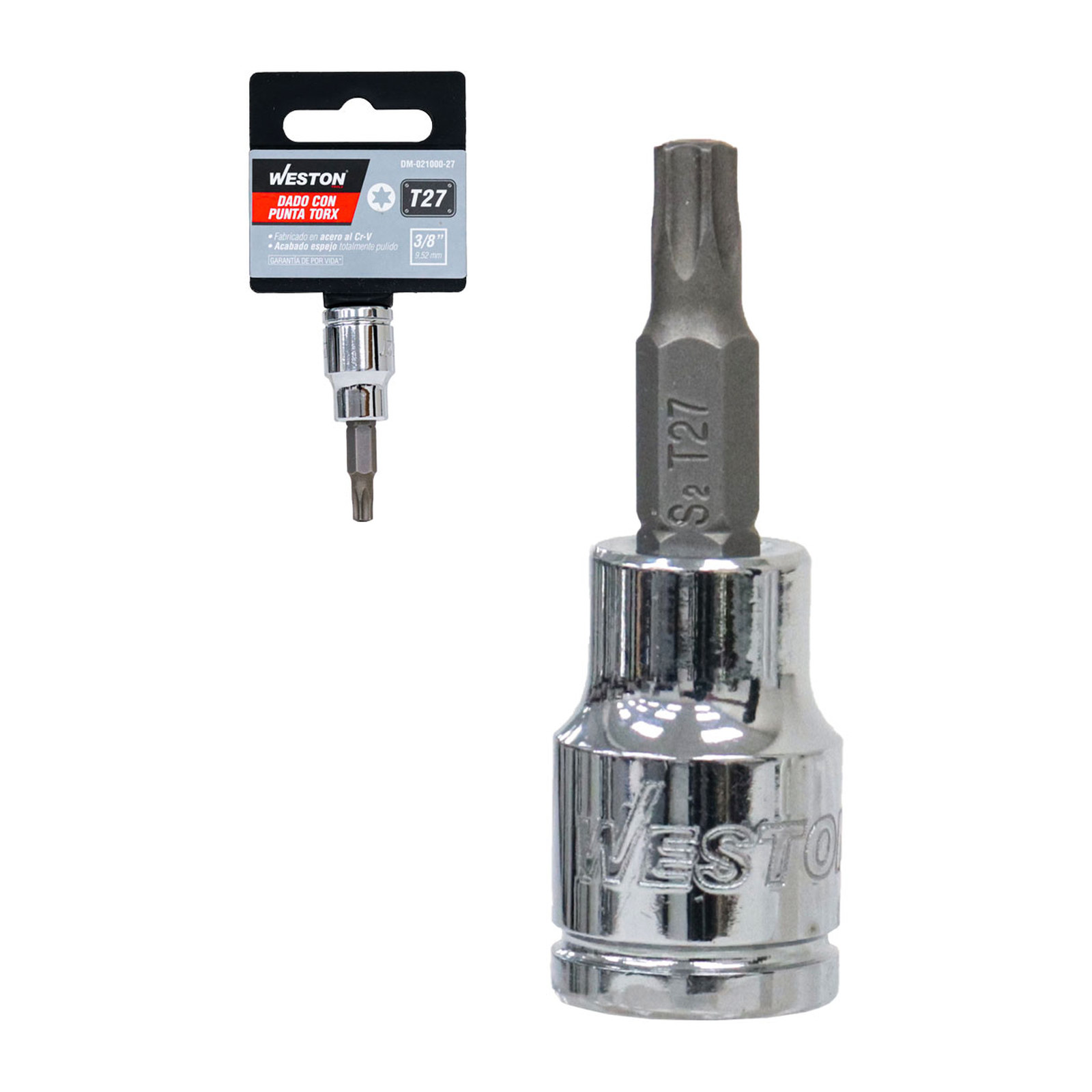 Dado Cuadro 3/8" con Punta Torx T27 Weston