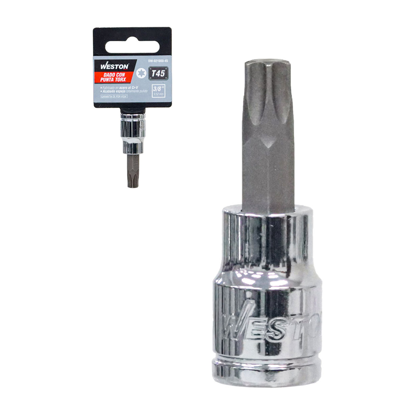 Dado Cuadro 3/8" con Punta Torx T45 Weston