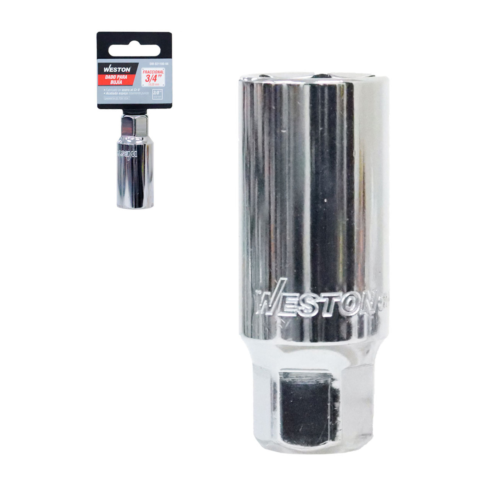 Dado para Bujía Cuadro 3/8" Boca 3/4" Weston