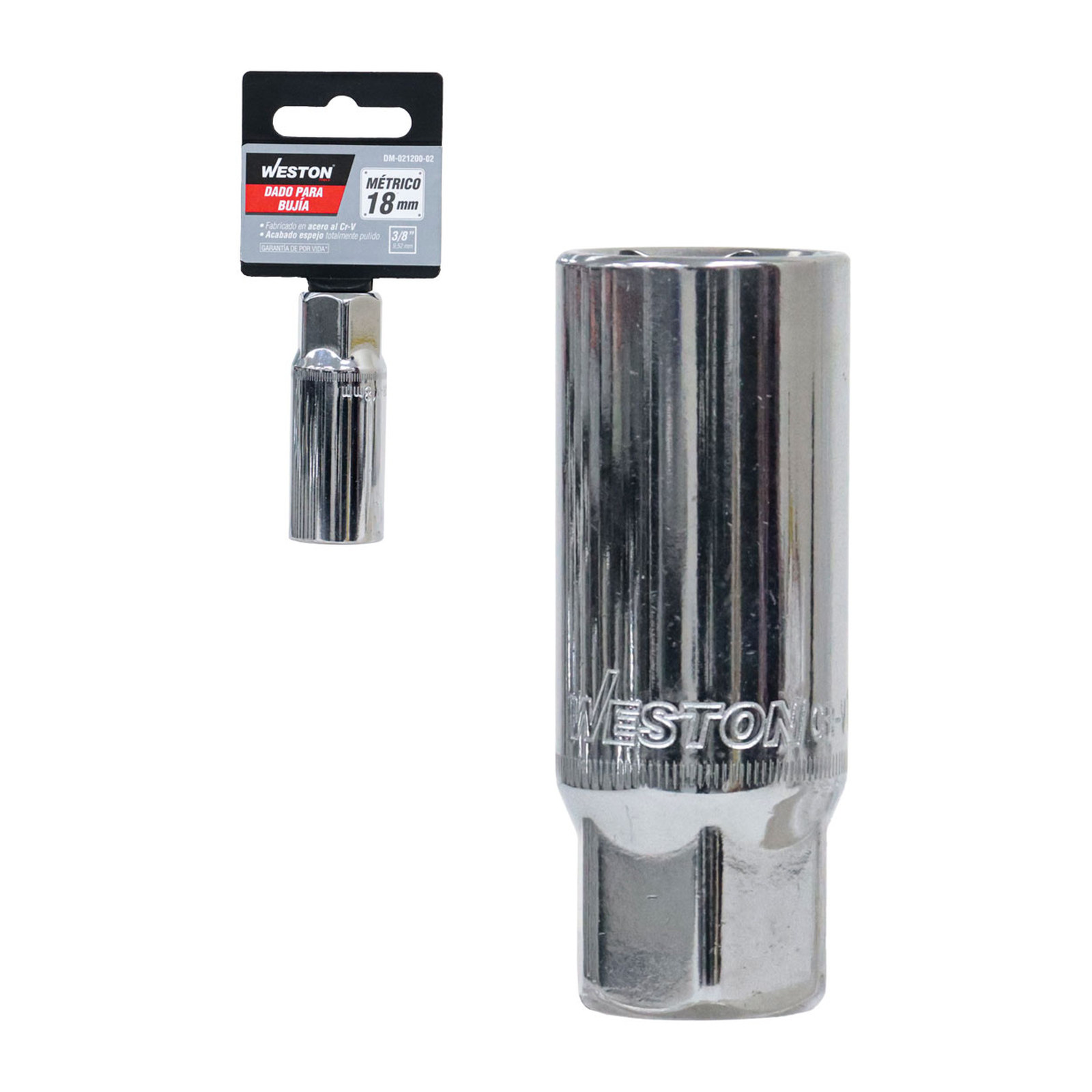 Dado para Bujía 18 mm Cuadro 3/8" Weston