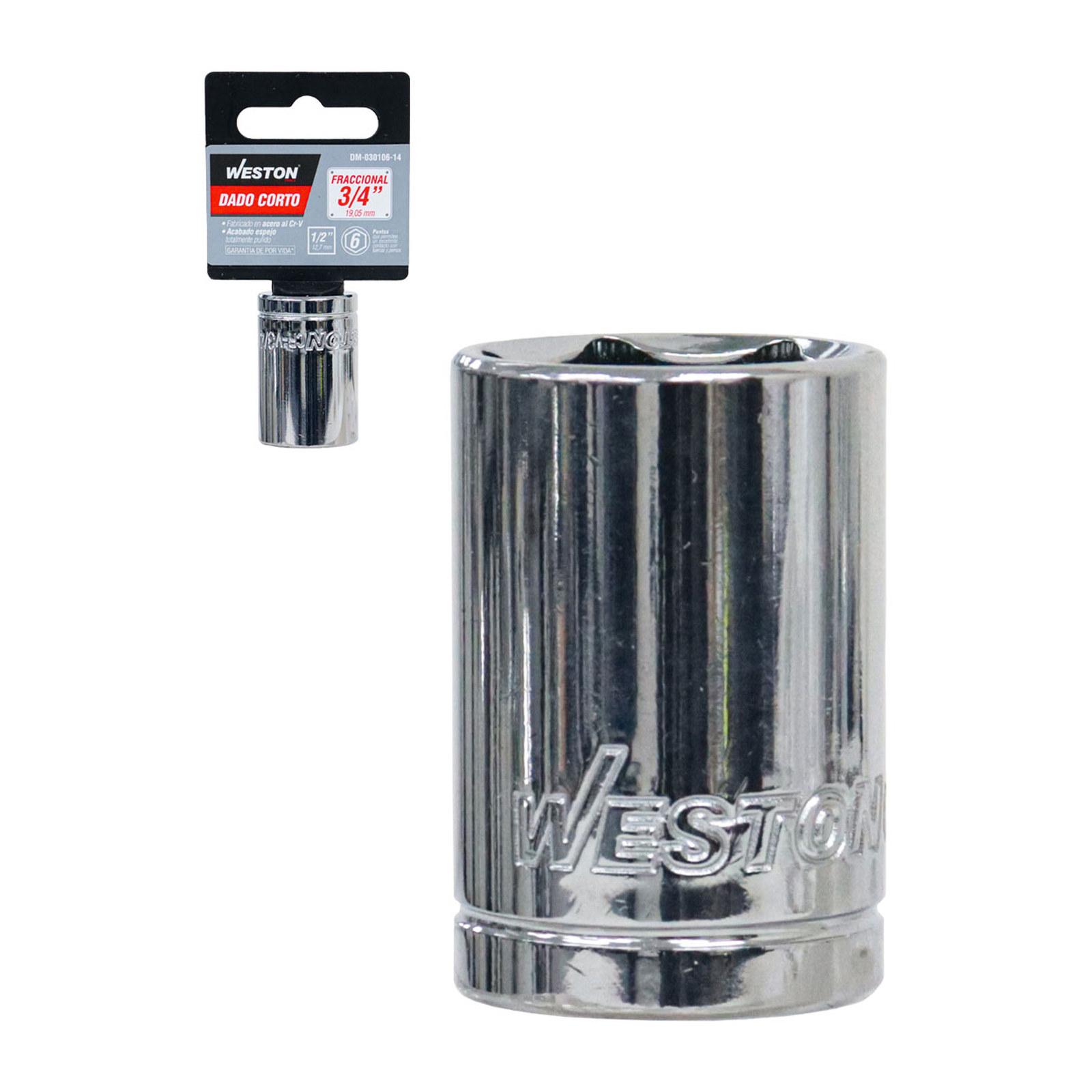 Dado Corto Weston 1/2" 6 Puntas 3/4"