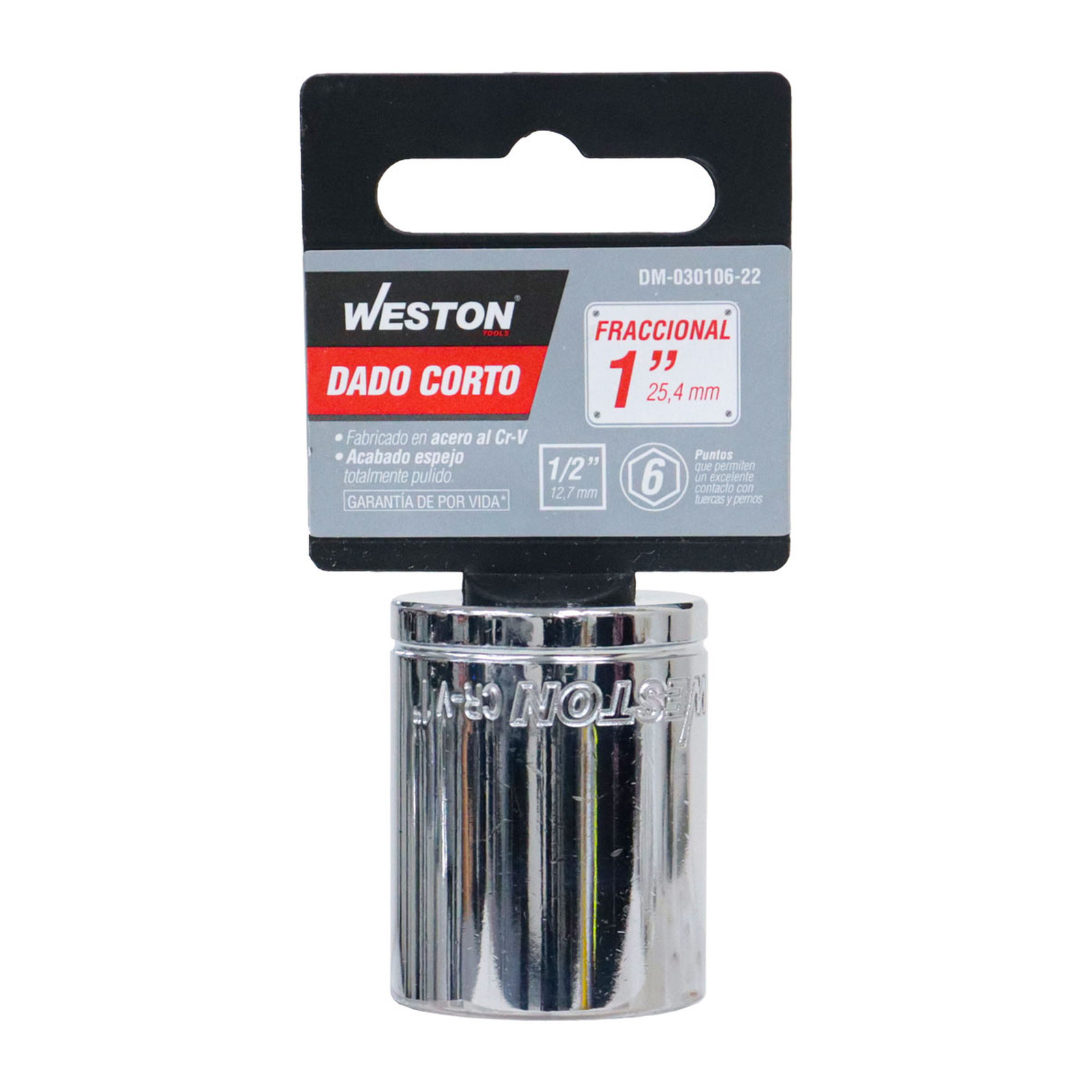 DADO CORTO CUADRO 1/2" 6 PUNTAS, 1" - Imagen 4